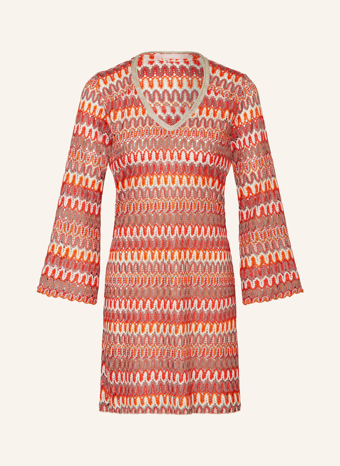 VALÉRIE KHALFON Lace dress STOWE, Color: ORANGE/ ECRU/ RED (Image 1)