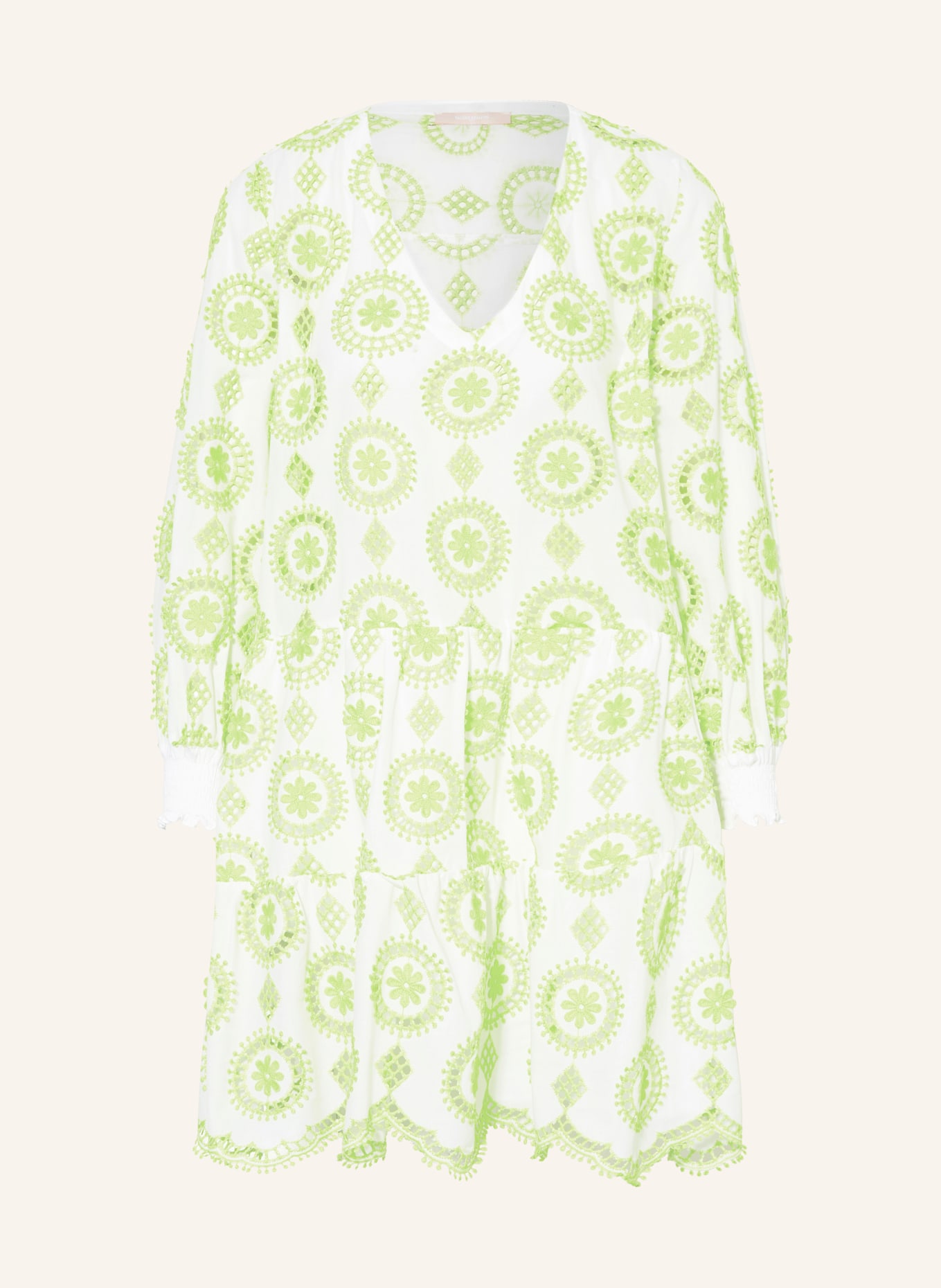 VALÉRIE KHALFON Lace dress ROLLER, Color: WHITE/ LIGHT GREEN (Image 1)