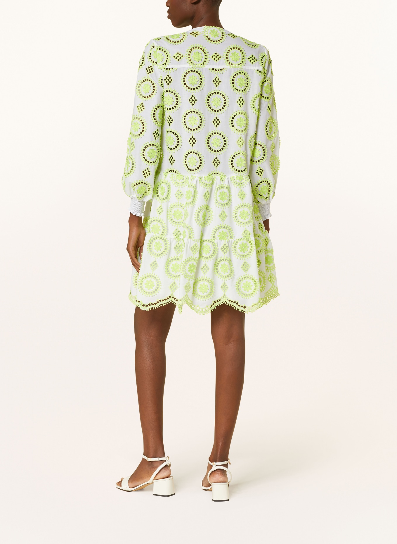 VALÉRIE KHALFON Lace dress ROLLER, Color: WHITE/ LIGHT GREEN (Image 3)