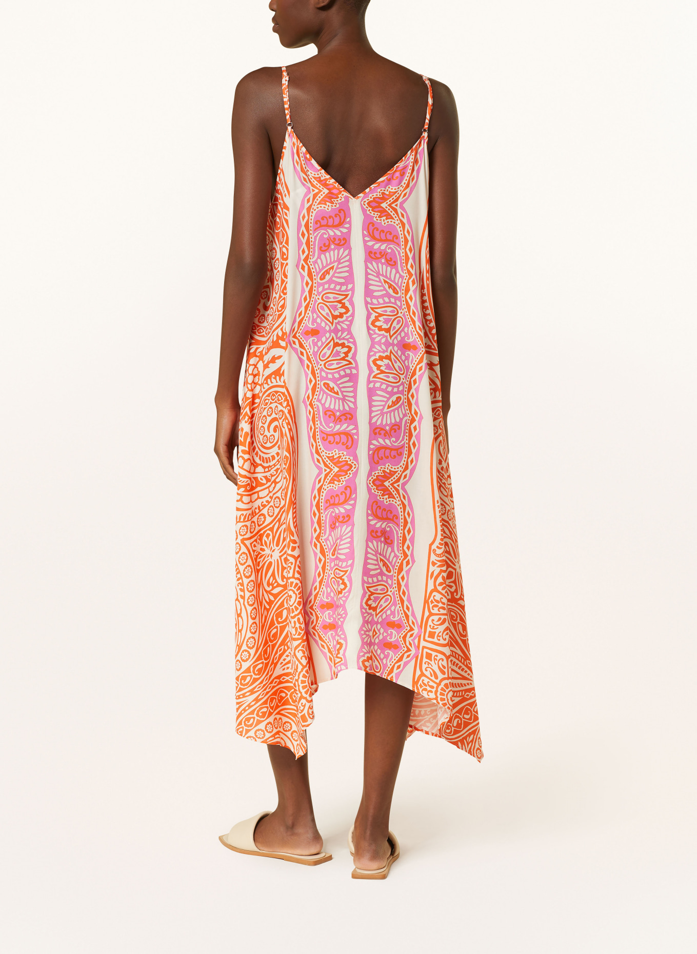 VALÉRIE KHALFON Kleid AMAYA mit Spitze, Farbe: ORANGE/ PINK/ CREME (Bild 3)