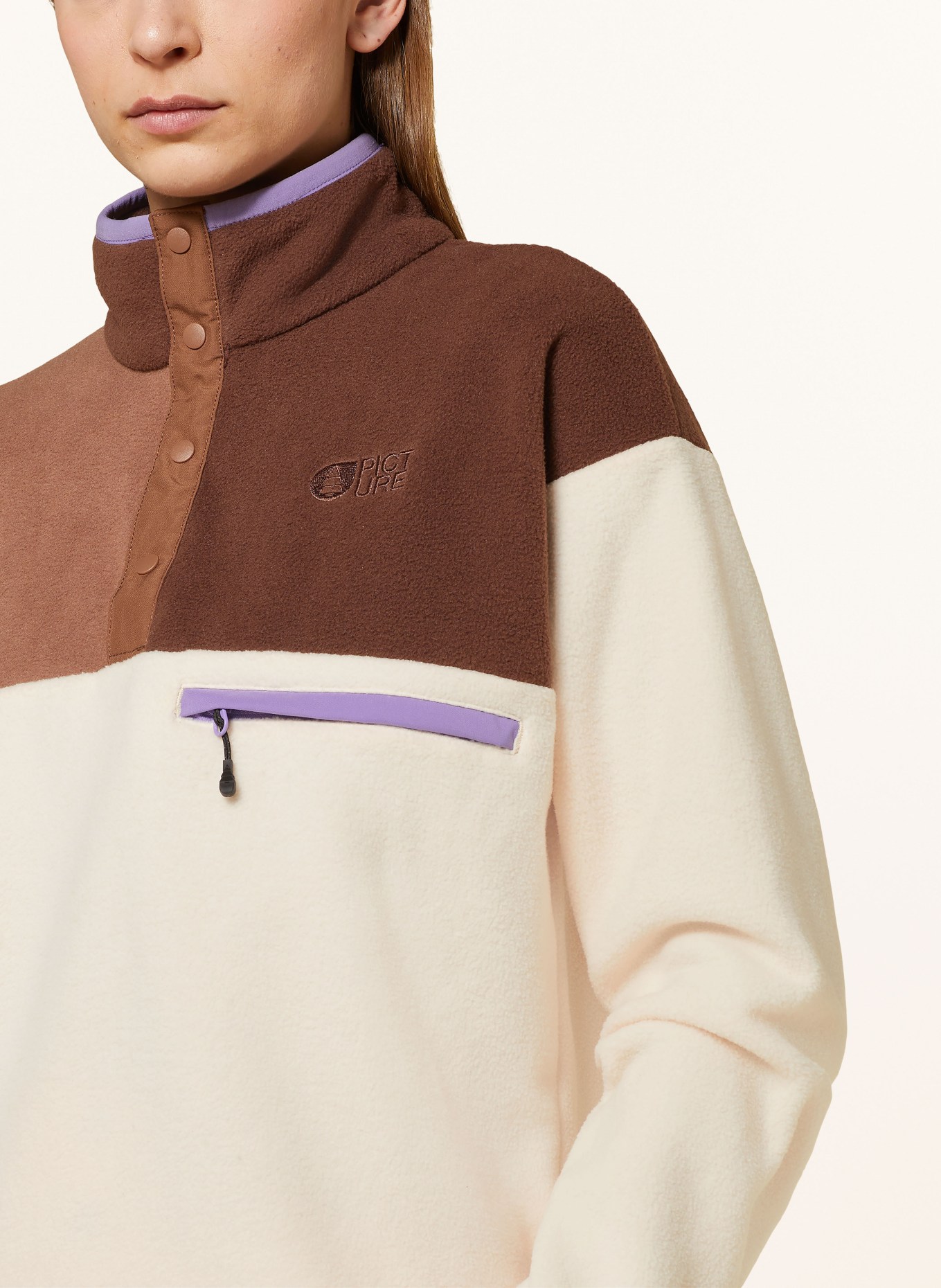 PICTURE Fleece-Troyer ARCCA: HELLORANGE / BRAUN