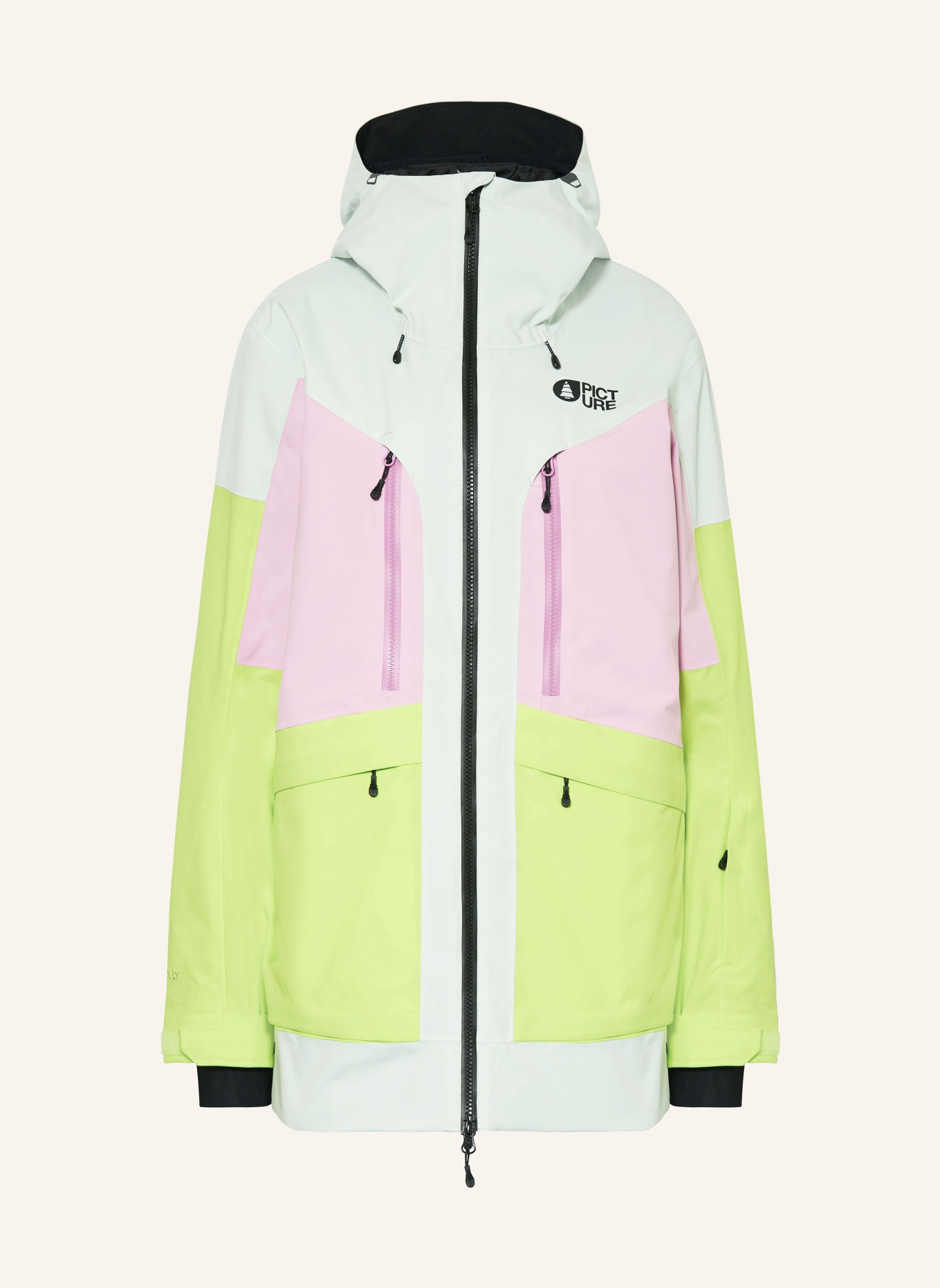 PICTURE Kurtka narciarska HAAKON: MIĘTOWY / RÓŻOWY / JASKRAWY ZIELONY