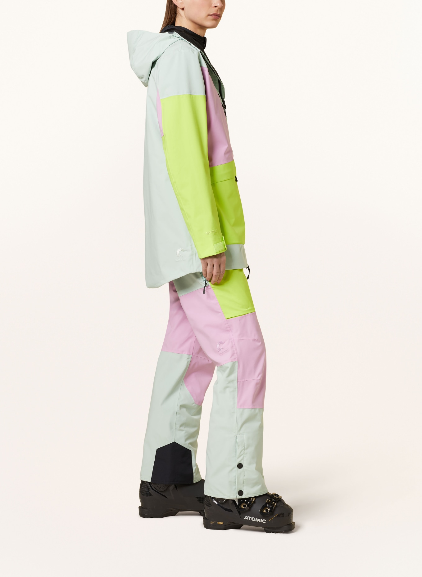 PICTURE Kurtka narciarska HAAKON: MIĘTOWY / RÓŻOWY / JASKRAWY ZIELONY