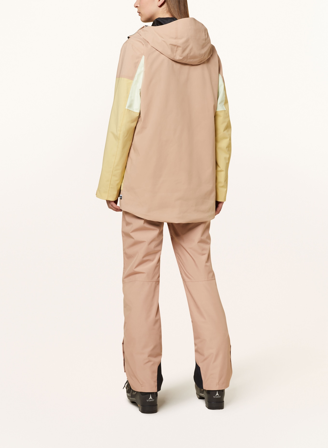 PICTURE Kurtka narciarska HAAKON: JASNOBRĄZOWY / JASNOZIELONY / CIEMNOŻÓŁTY