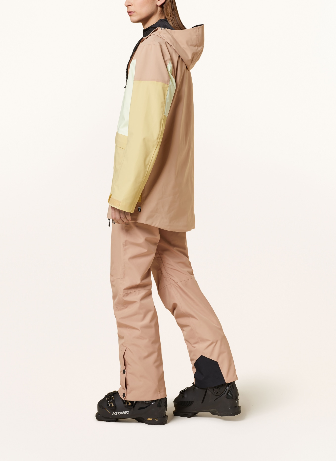 PICTURE Kurtka narciarska HAAKON: JASNOBRĄZOWY / JASNOZIELONY / CIEMNOŻÓŁTY