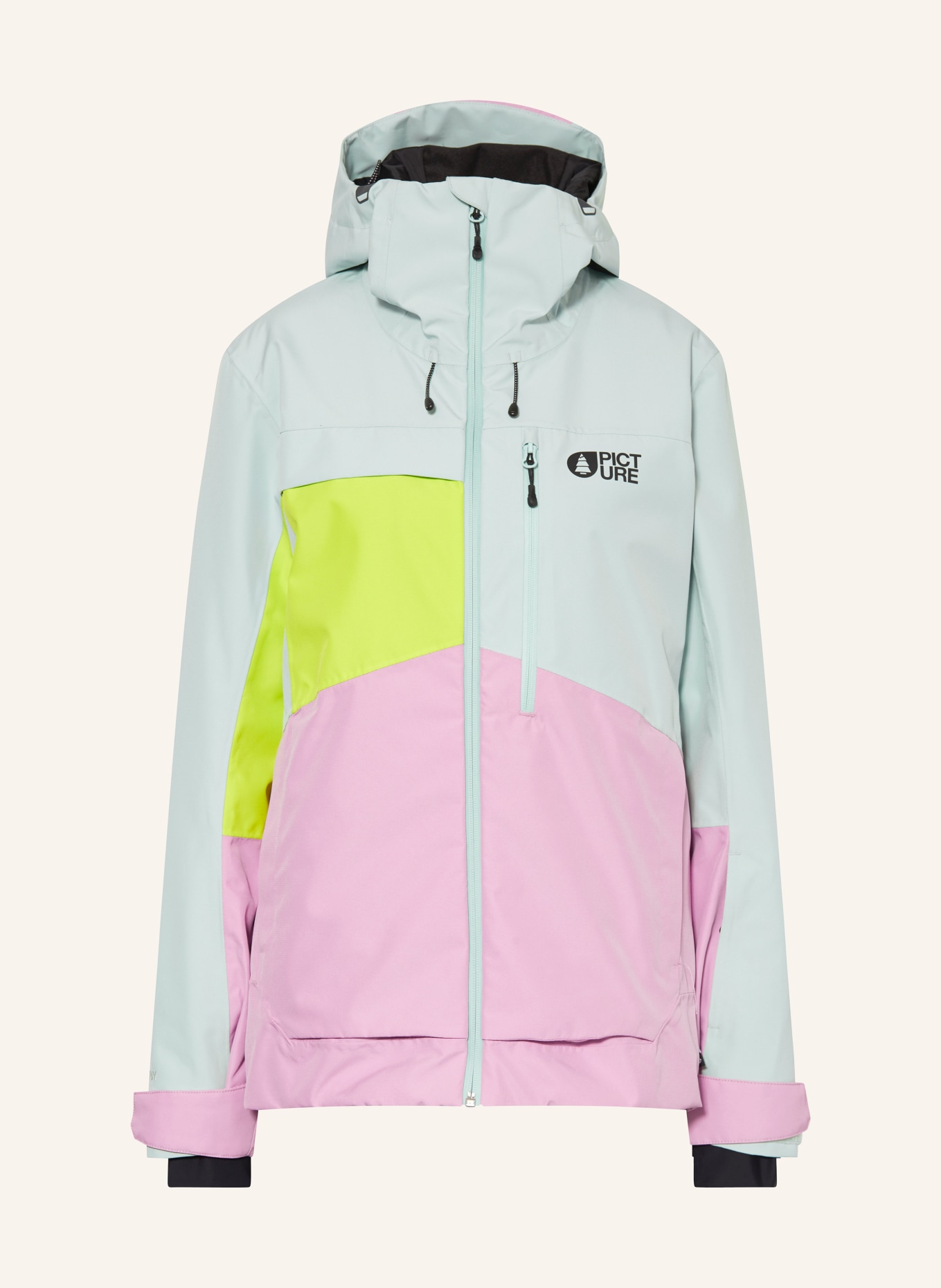 PICTURE Ski jacket SEEN: MINT / PINK / LIGHT GREEN