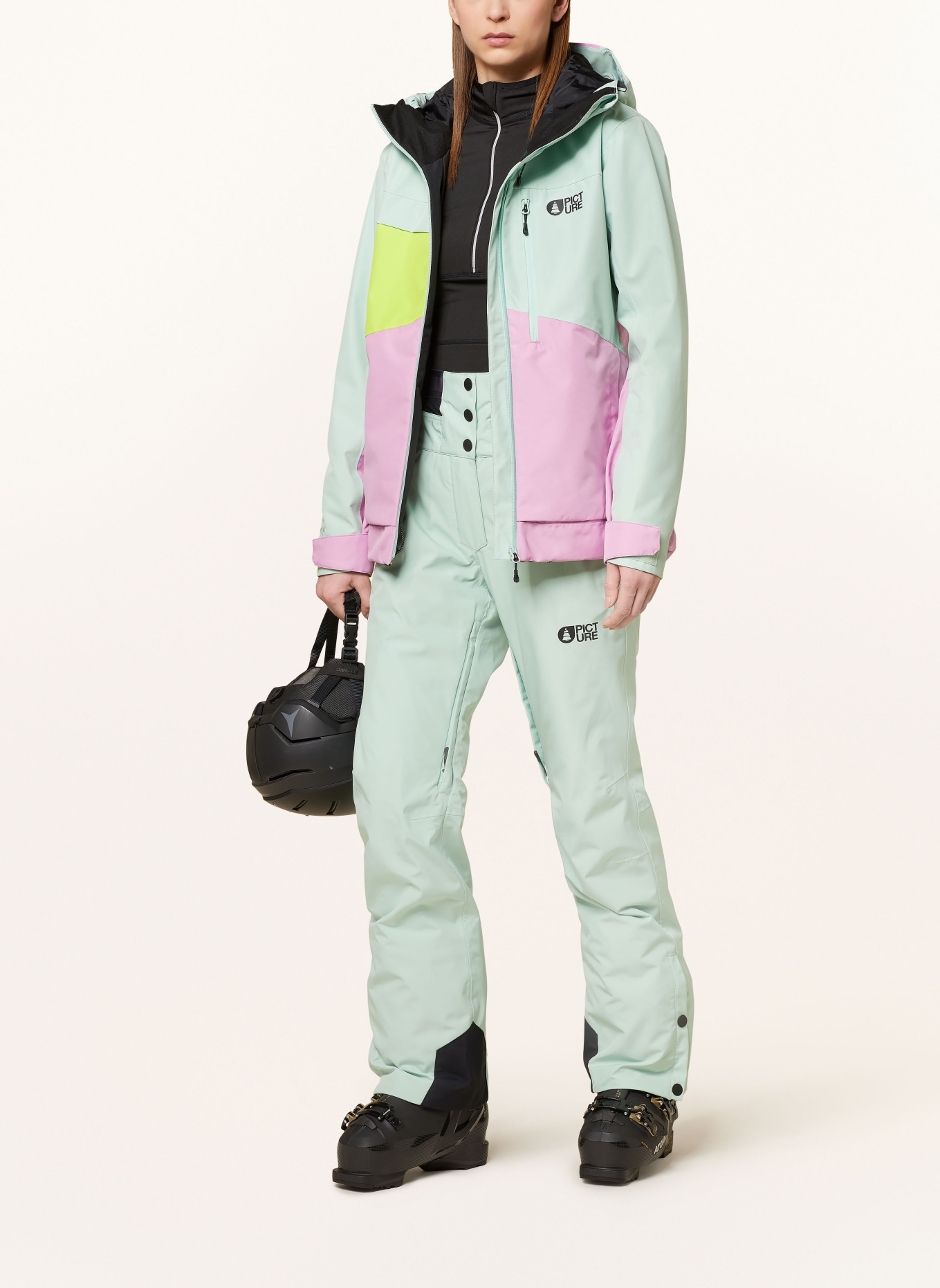 PICTURE Ski jacket SEEN: MINT / PINK / LIGHT GREEN