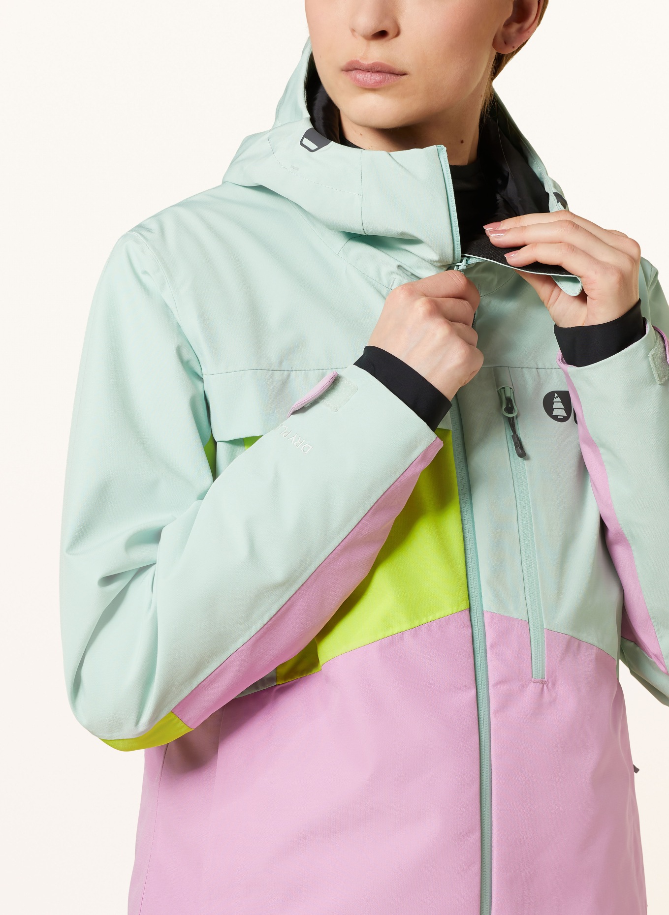 PICTURE Ski jacket SEEN: MINT / PINK / LIGHT GREEN