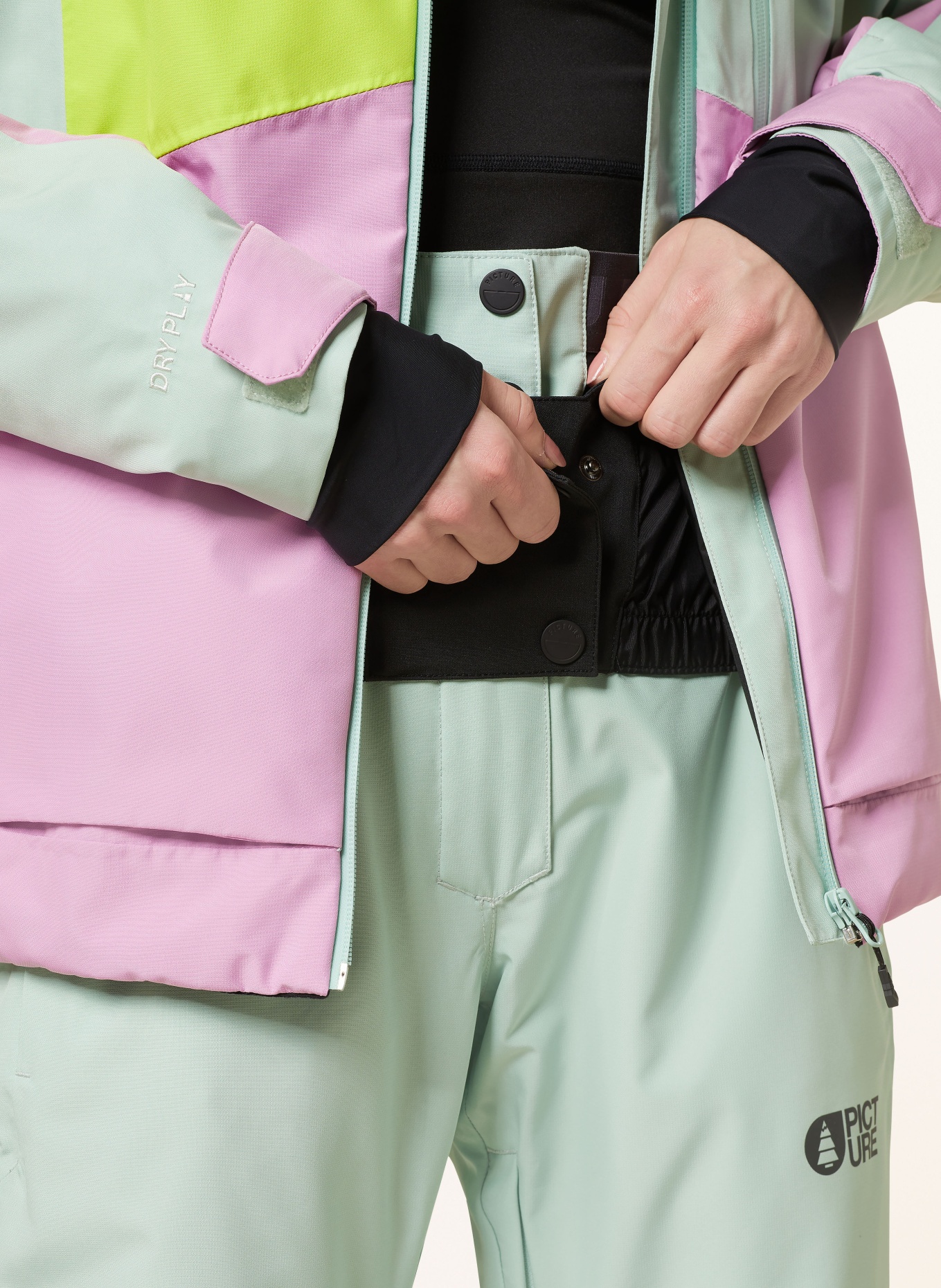 PICTURE Ski jacket SEEN: MINT / PINK / LIGHT GREEN