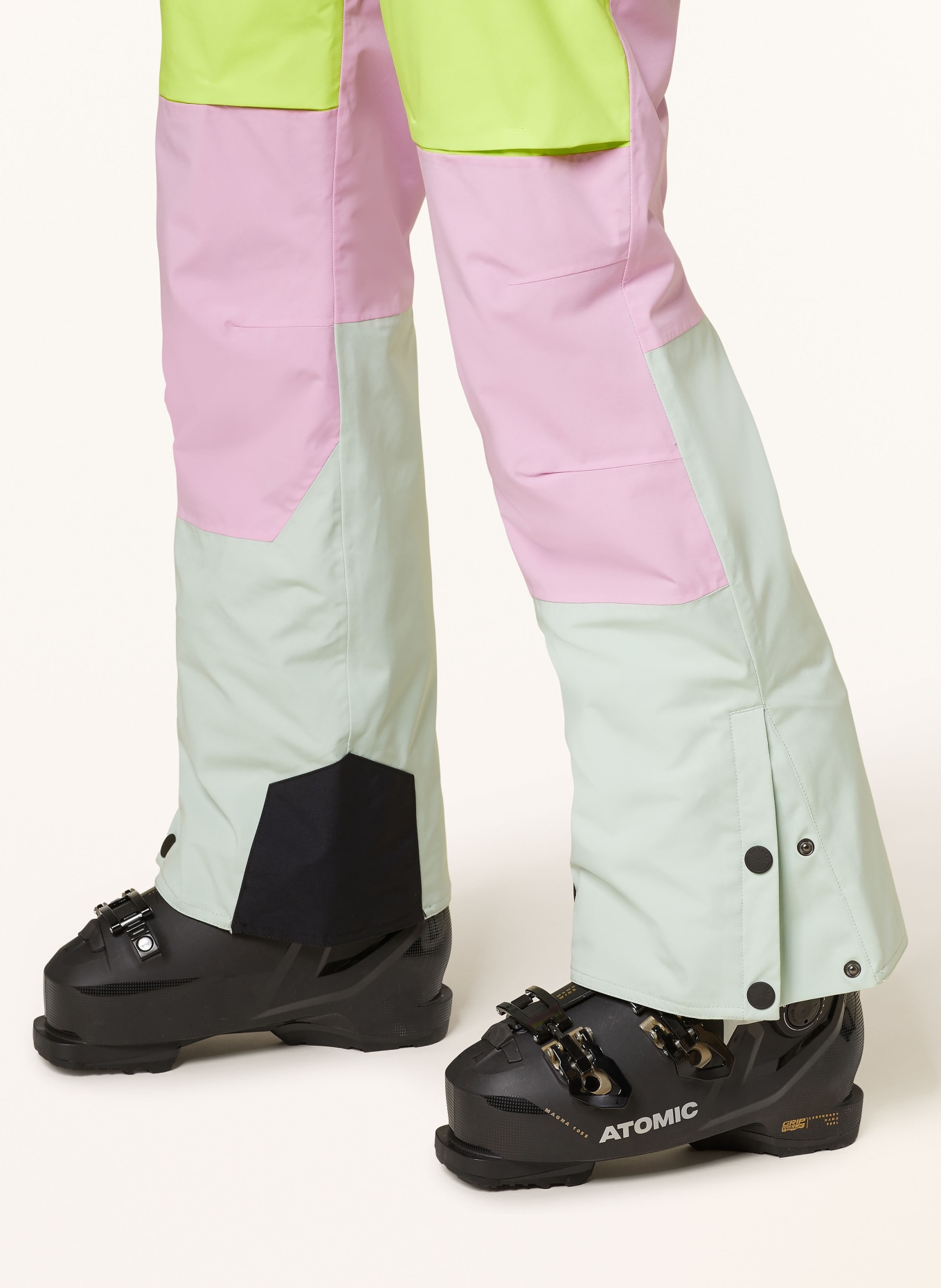 PICTURE Ski pants ELWY: MINT / PINK / NEON GREEN