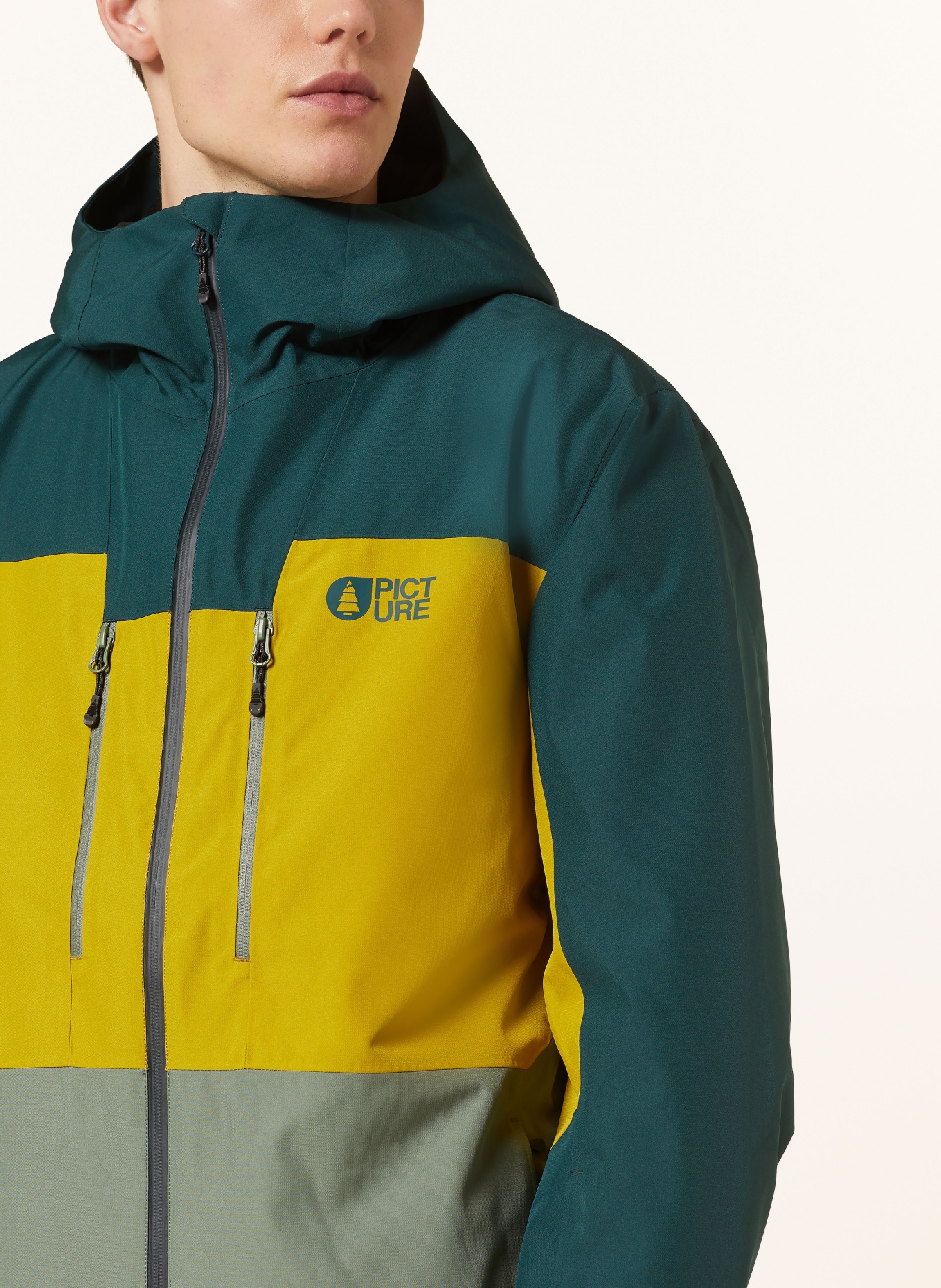 PICTURE Ski jacket OBJECT in teal mint dark yellow