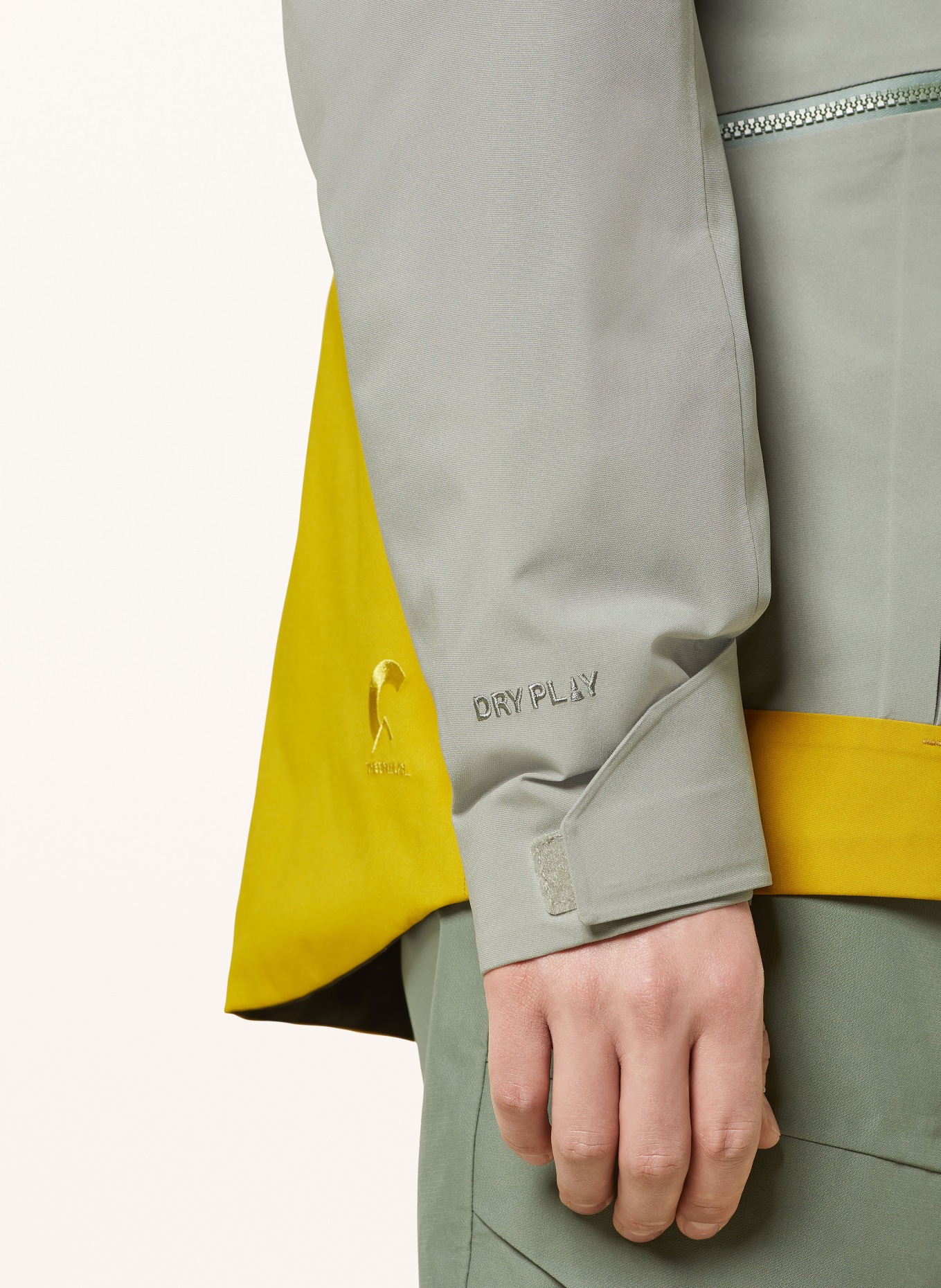 PICTURE Ski jacket NAIKOON: DARK YELLOW / LIGHT GREEN