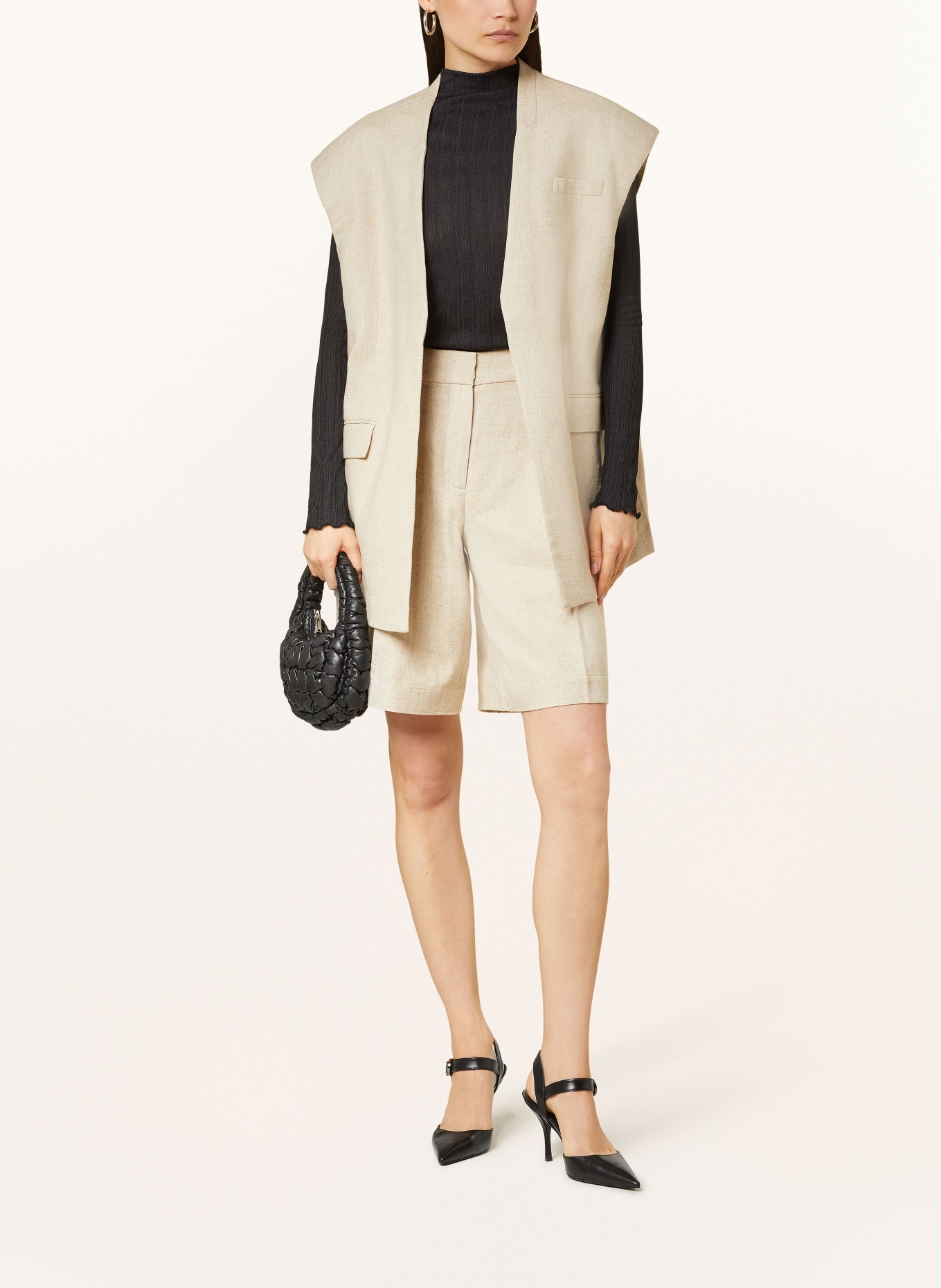 REMAIN Oversized vest made of linen, Color: 11-4801 Tofu Beige (Image 2)