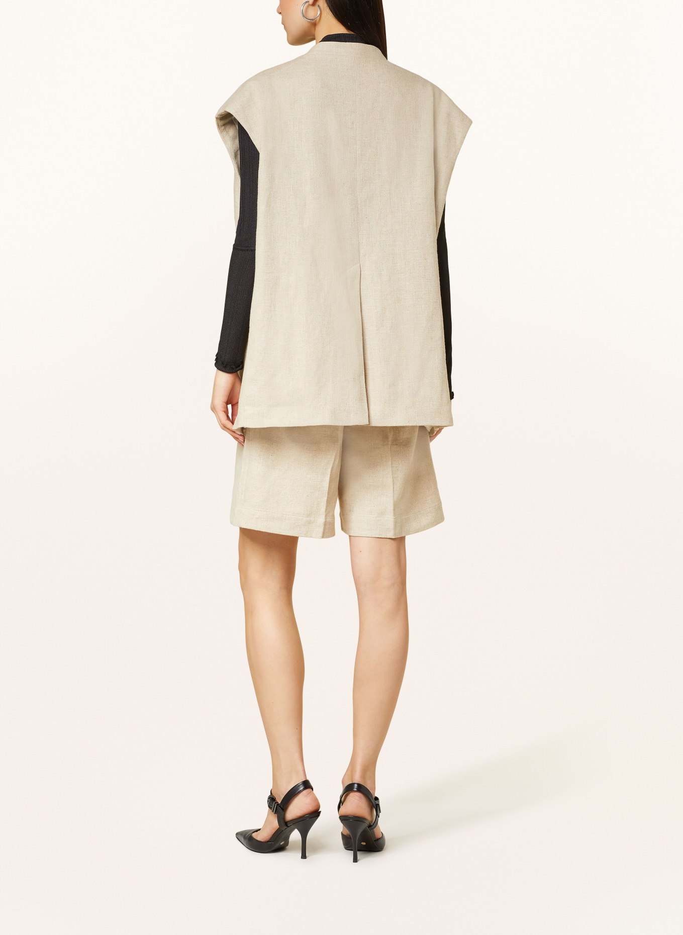 REMAIN Oversized vest made of linen, Color: 11-4801 Tofu Beige (Image 3)