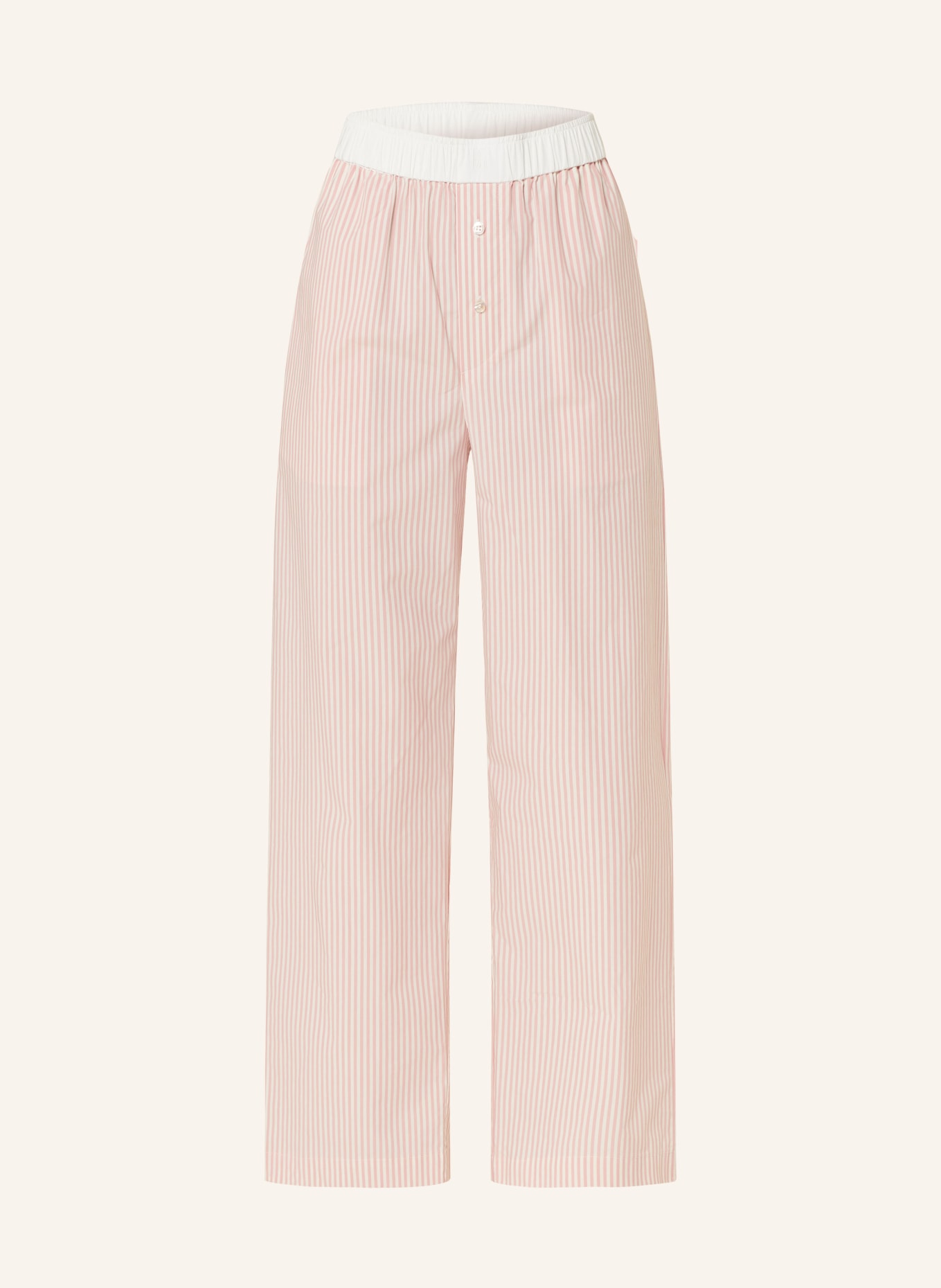 BY MALENE BIRGER Wide leg trousers HELSY, Color: LIGHT PINK/ CREAM/ WHITE (Image 1)