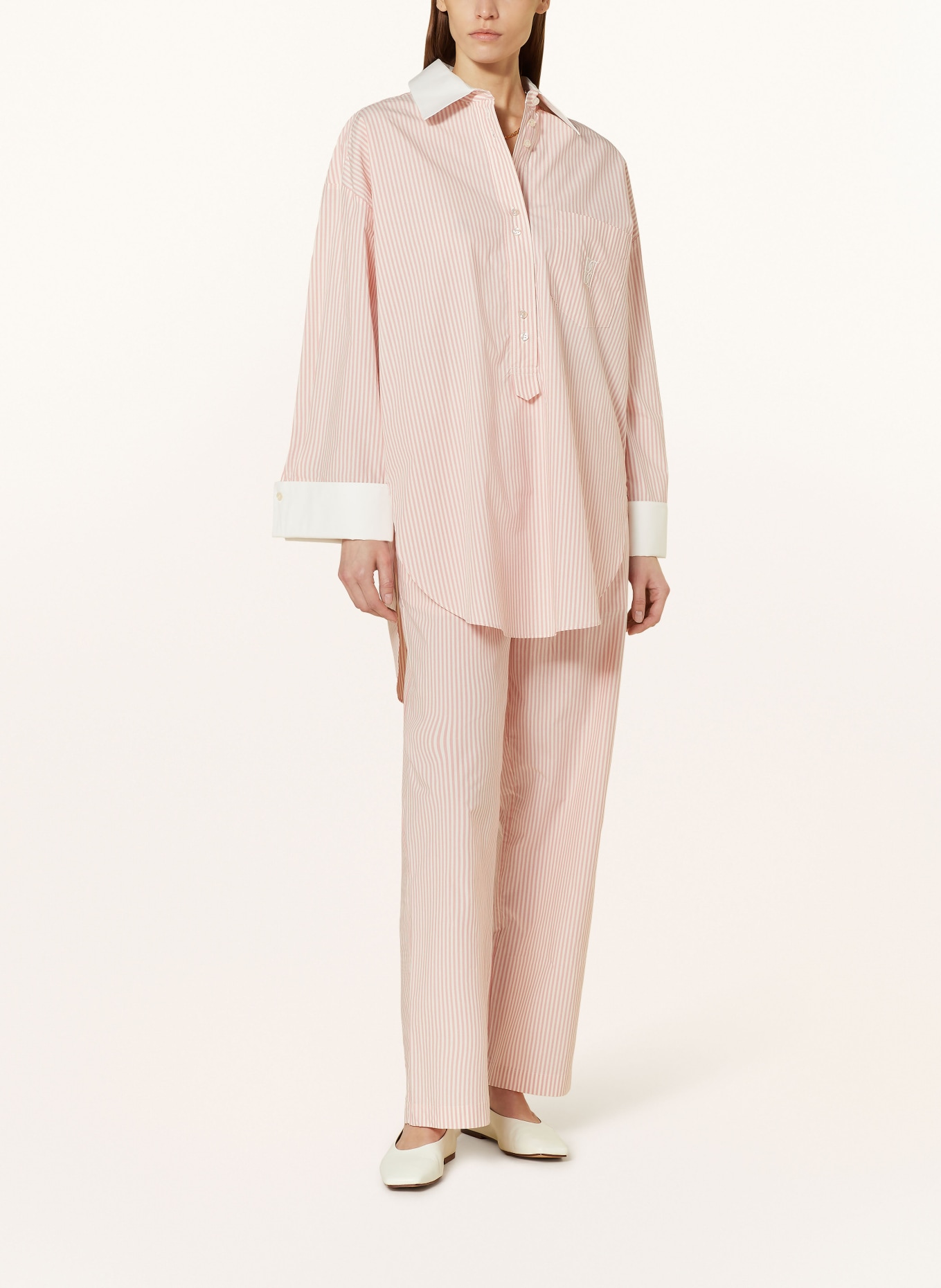 BY MALENE BIRGER Oversized shirt blouse MAYE, Color: WHITE/ ROSE (Image 2)