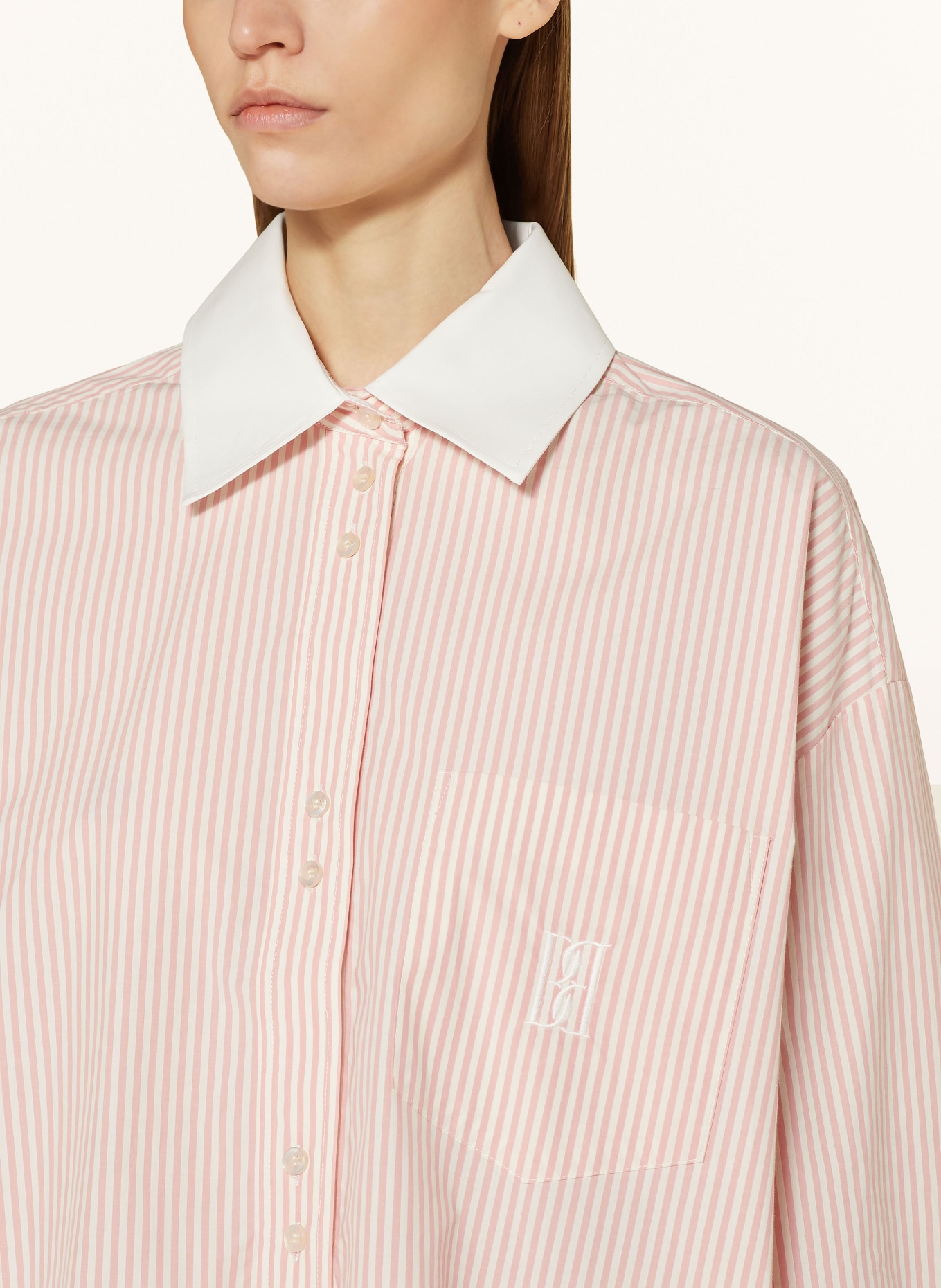 BY MALENE BIRGER Oversized shirt blouse MAYE, Color: WHITE/ ROSE (Image 4)