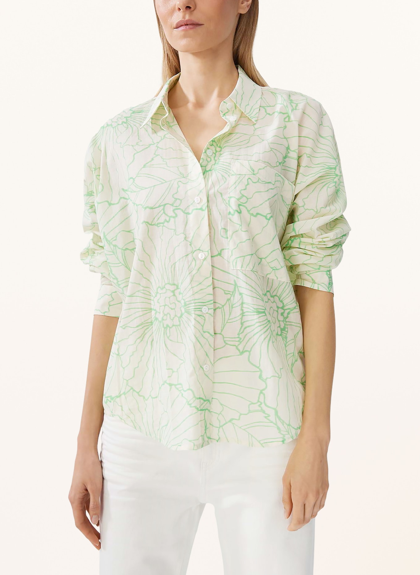 someday Shirt blouse ZARINE, Color: WHITE/ NEON GREEN (Image 2)