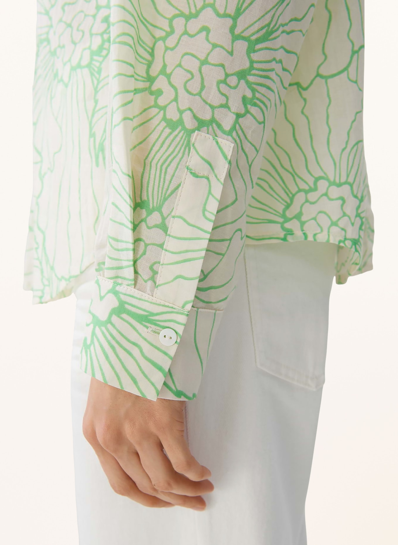 someday Shirt blouse ZARINE, Color: WHITE/ NEON GREEN (Image 4)