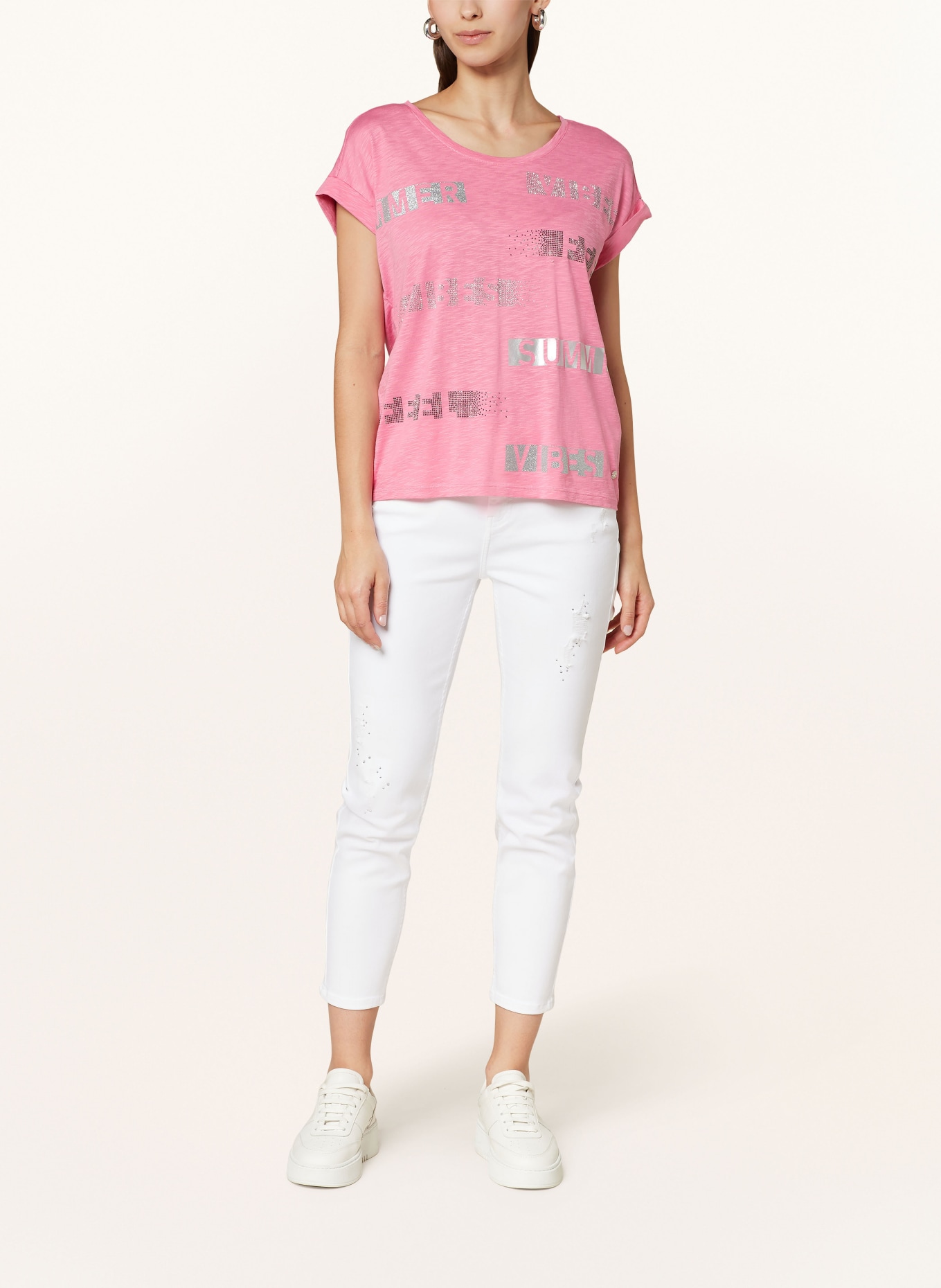 monari T-Shirt mit Schmucksteinen, Farbe: 400 berry sorbet (Bild 2)