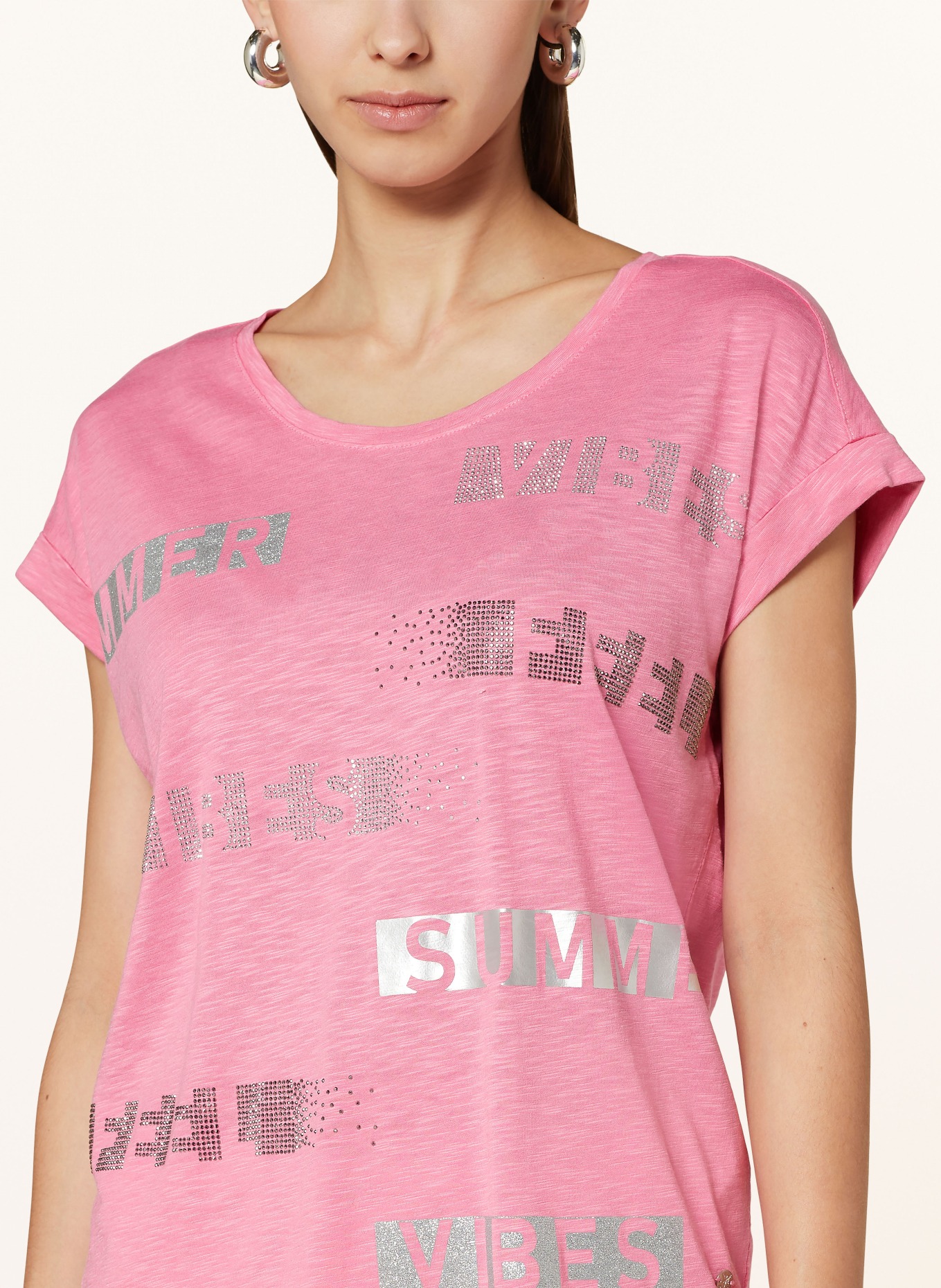 monari T-shirt with decorative gems, Color: 400 berry sorbet (Image 4)