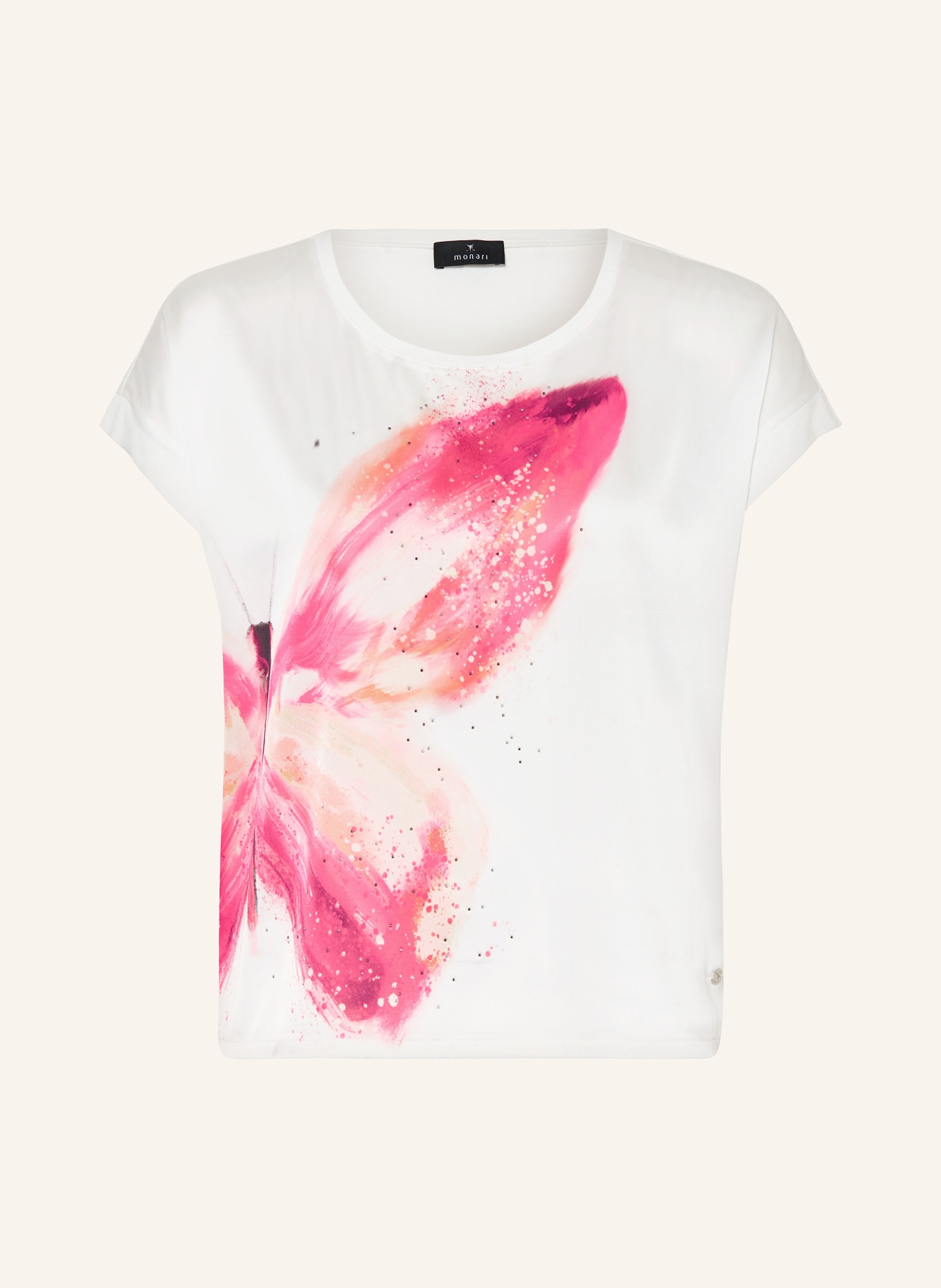 monari T-Shirt im Materialmix, Farbe: ECRU (Bild 1)