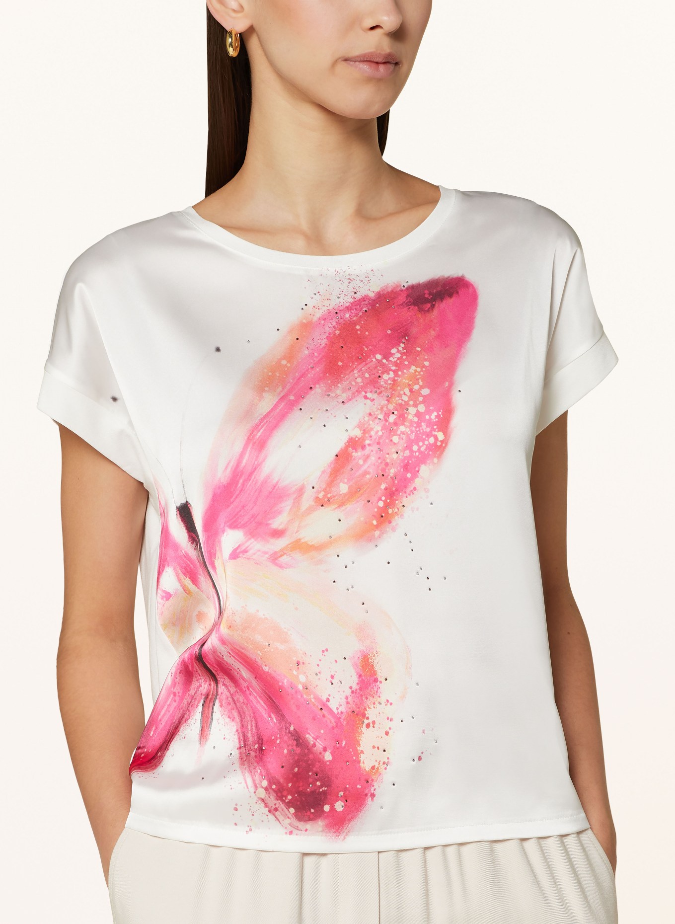 monari T-shirt in mixed materials, Color: ECRU (Image 4)