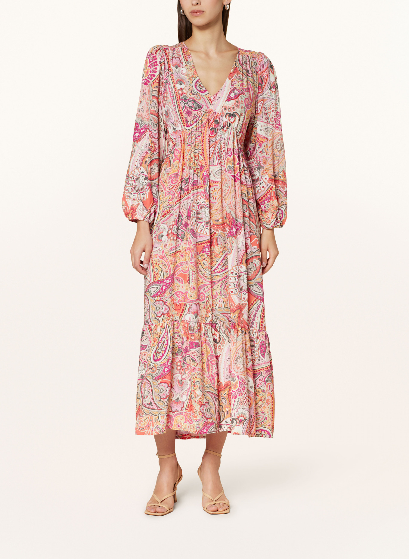 monari Dress, Color: PINK/ GRAY/ ORANGE (Image 2)