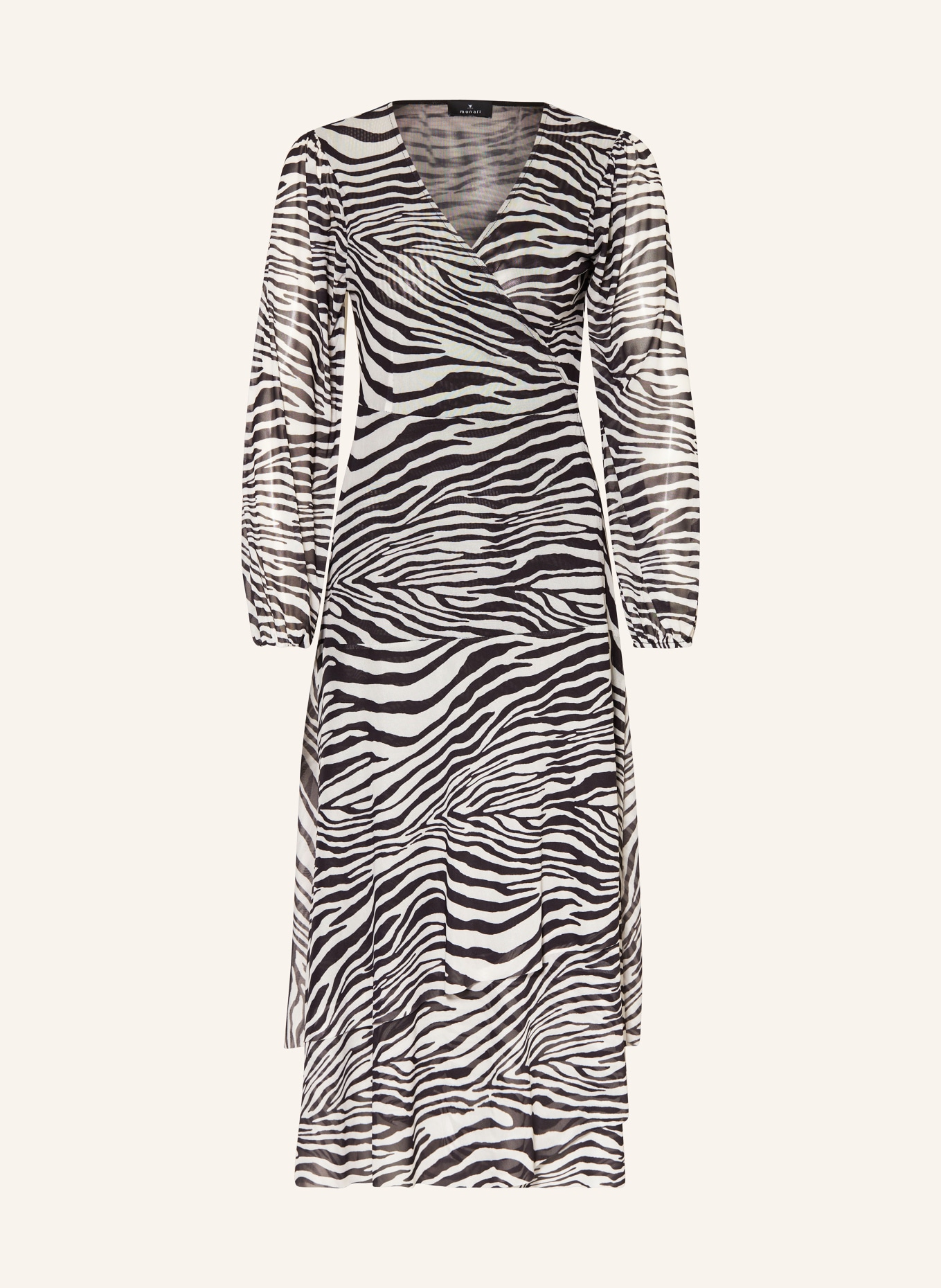 monari Wrap dress made of mesh, Color: BLACK/ WHITE (Image 1)