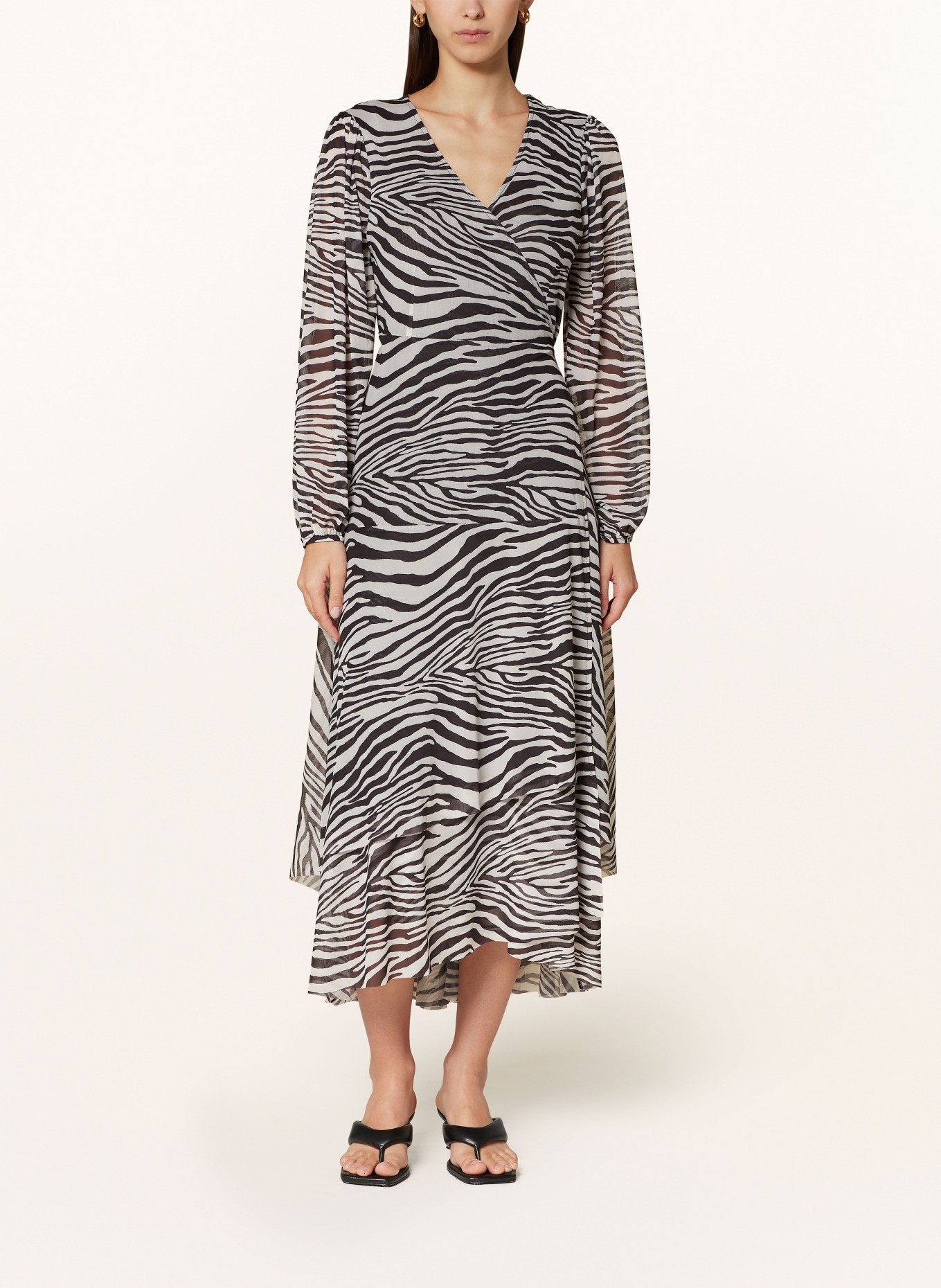 monari Wrap dress made of mesh, Color: BLACK/ WHITE (Image 2)