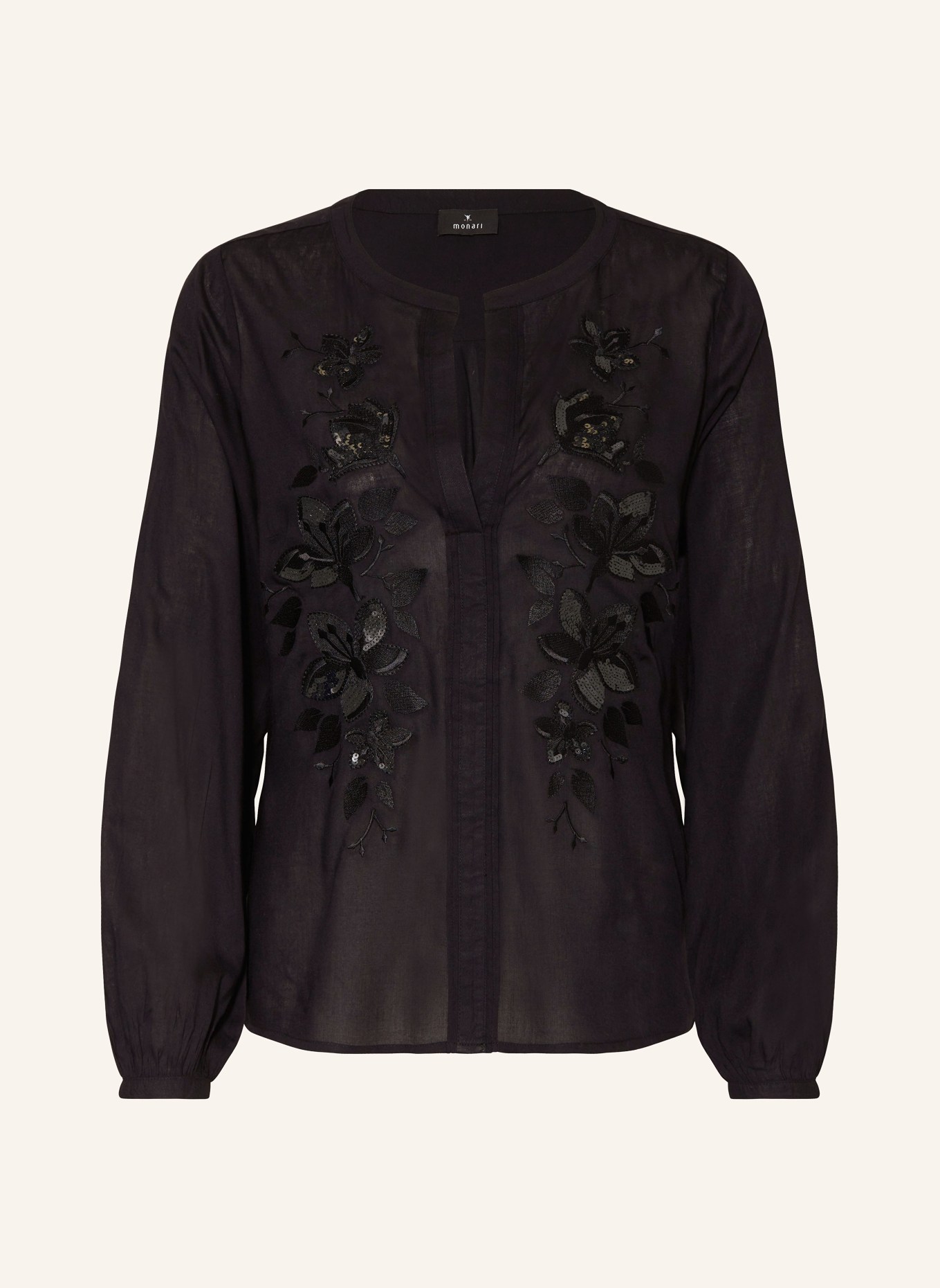 monari Shirt blouse with sequins, Color: BLACK (Image 1)