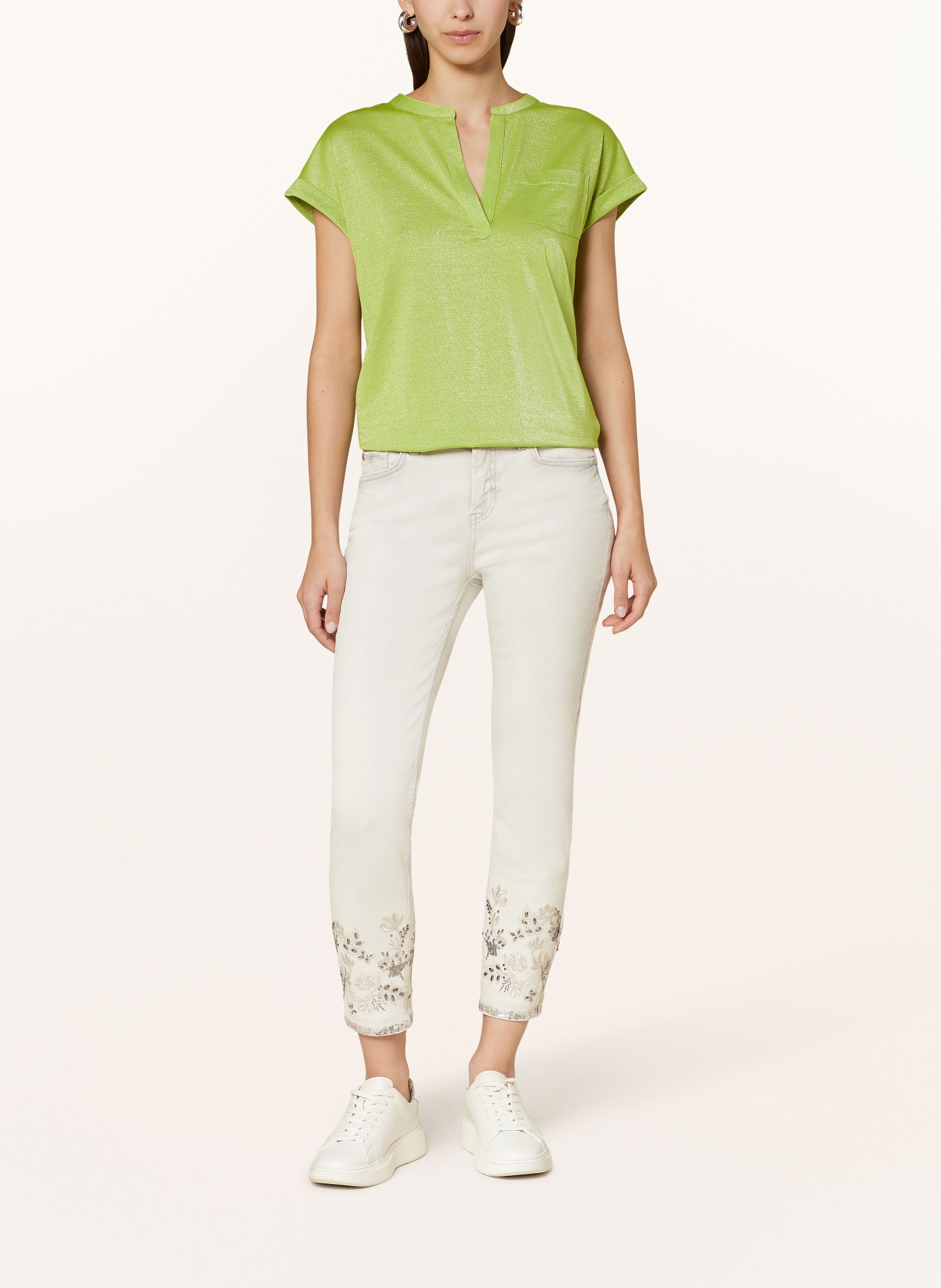monari 7/8 Jeans with decorative gems and sequins, Color: 115 marmor (Image 2)
