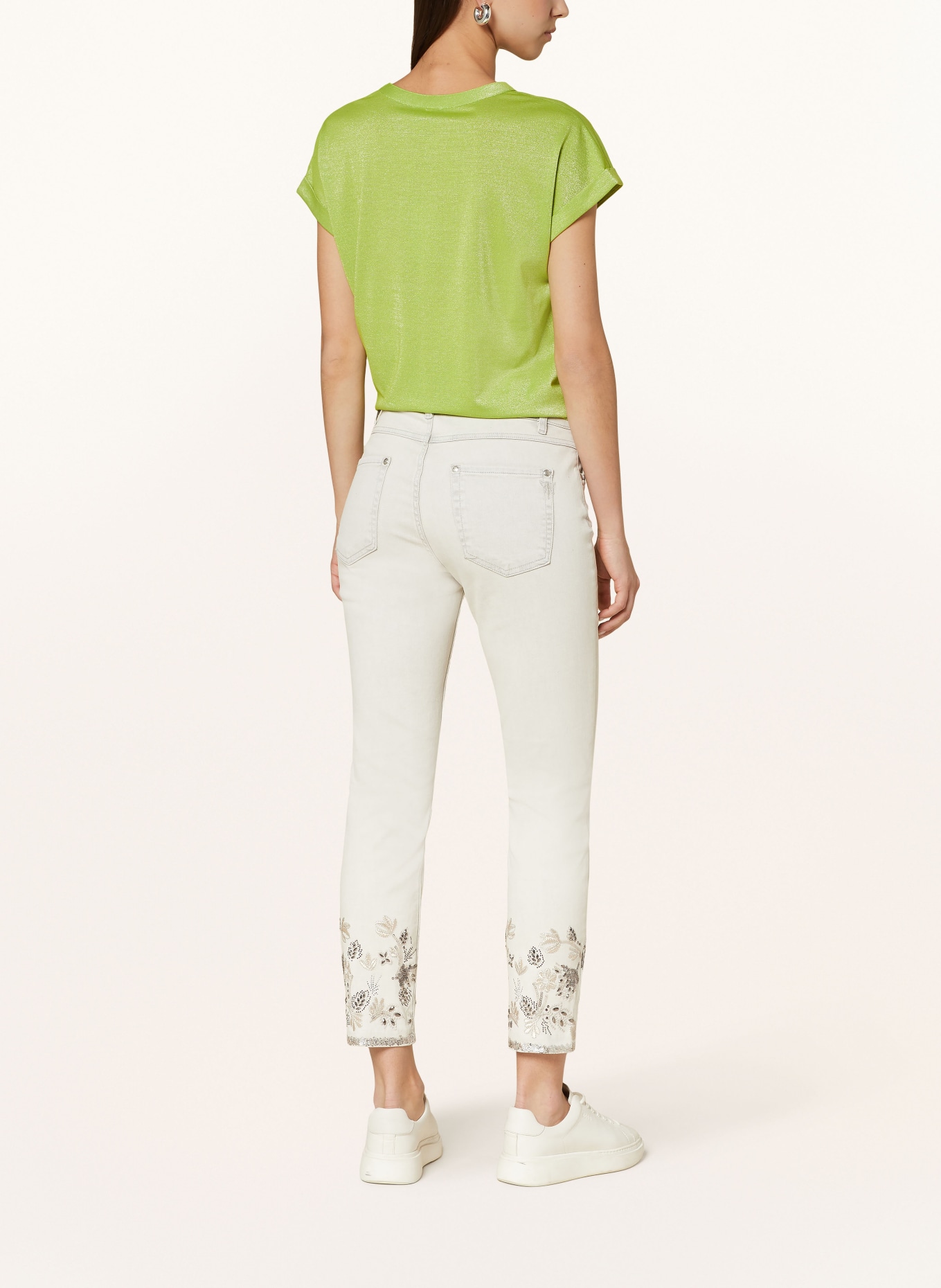 monari 7/8 Jeans with decorative gems and sequins, Color: 115 marmor (Image 3)