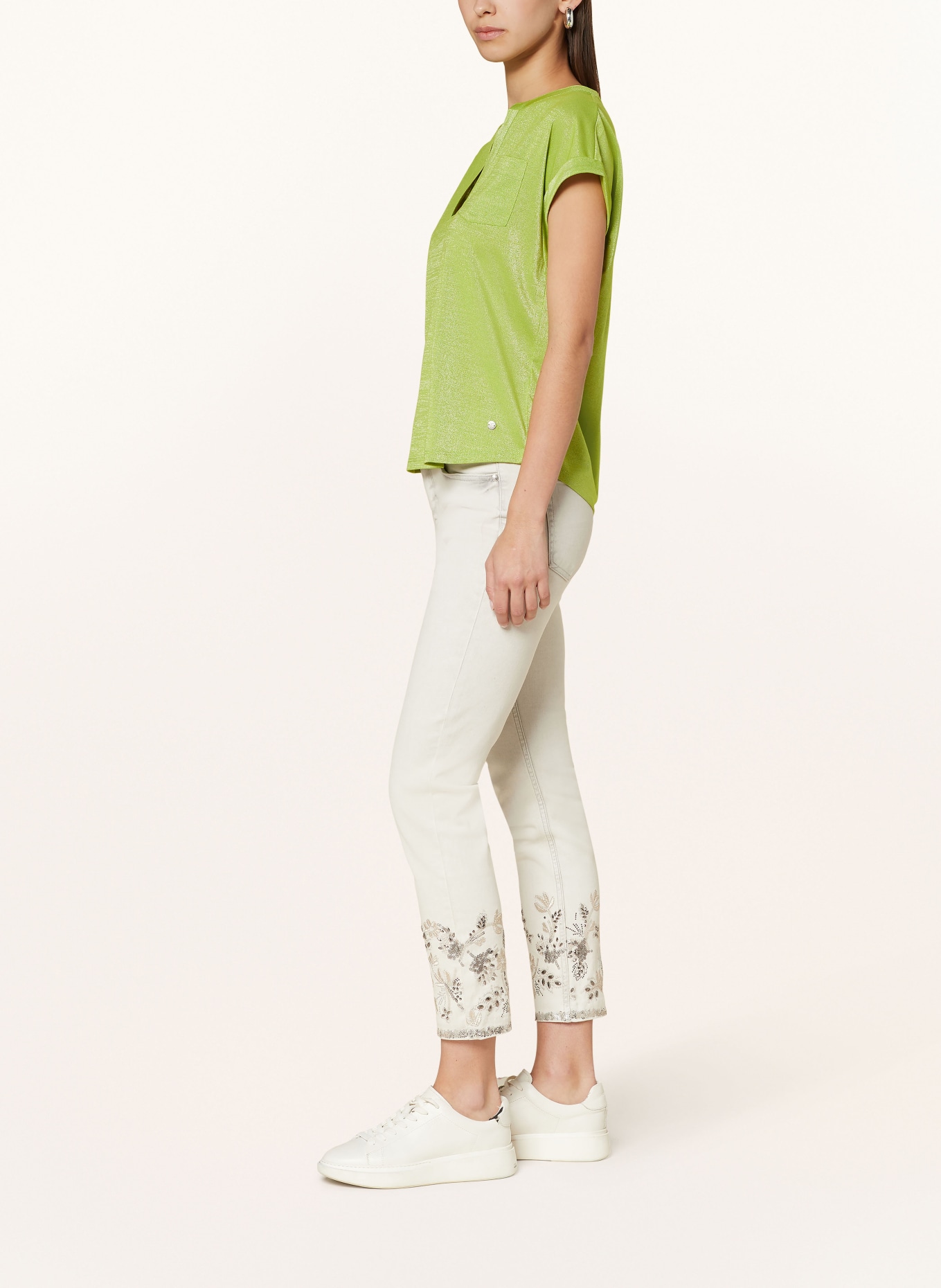 monari 7/8 Jeans with decorative gems and sequins, Color: 115 marmor (Image 4)
