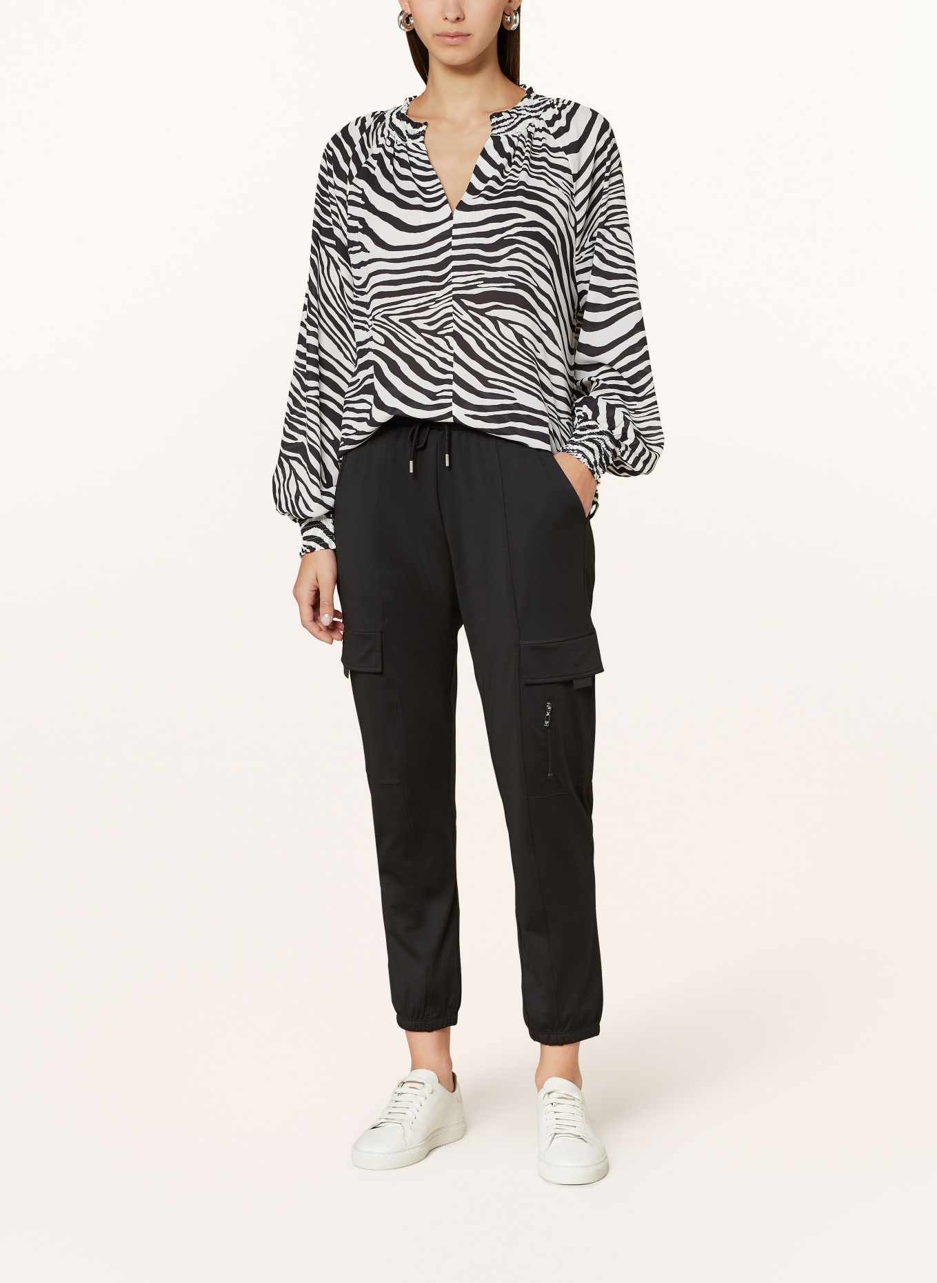 monari Shirt blouse, Color: BLACK/ WHITE (Image 2)