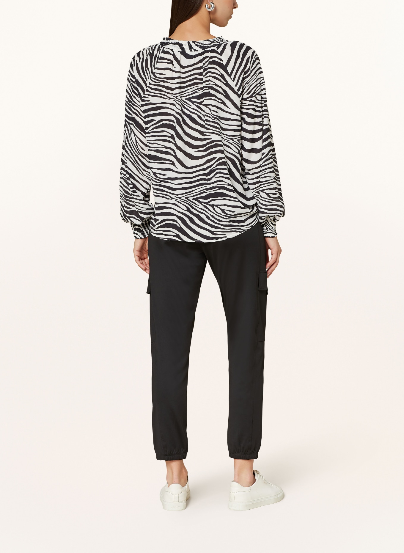 monari Shirt blouse, Color: BLACK/ WHITE (Image 3)