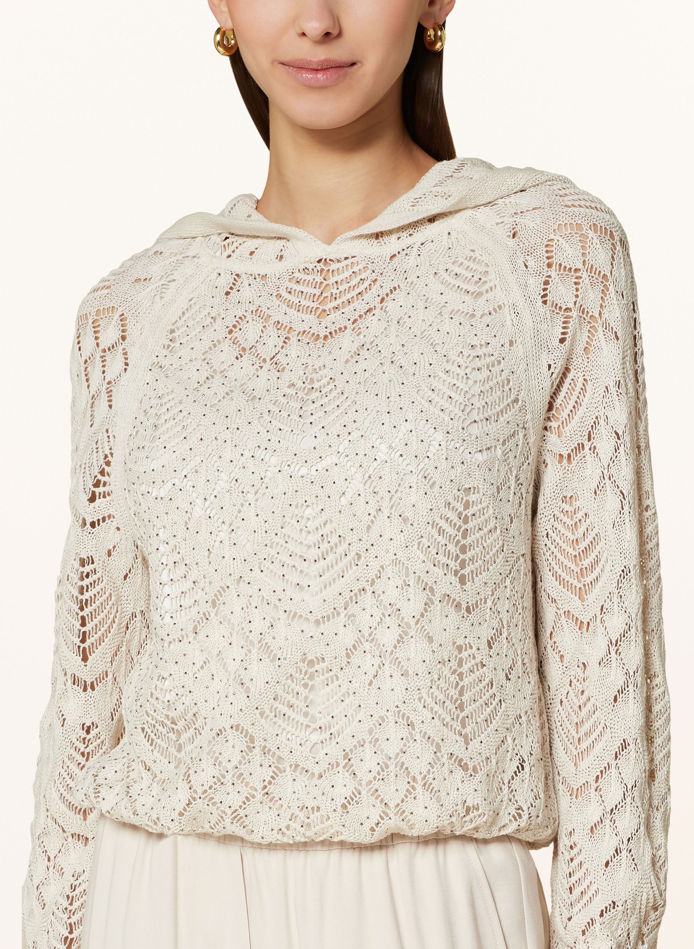 monari Knit hoodie with linen, Color: 115 marmor (Image 5)