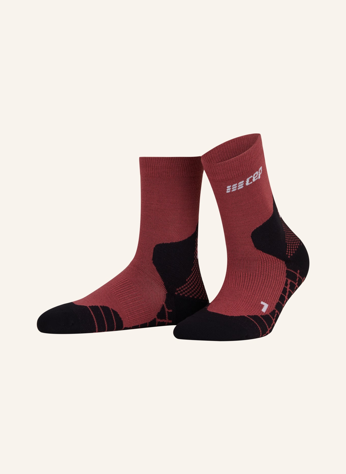 cep Trekking socks LIGHT MERINO COMPRESSION - MID CUT, Color: 860 berry (Image 1)