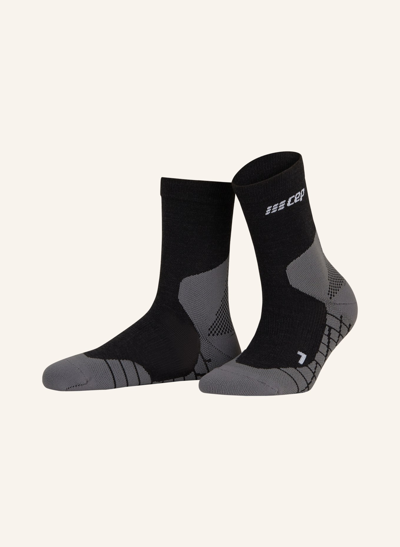 cep Trekking socks LIGHT MERINO COMPRESSION - MID CUT, Color: 301 Black (Image 1)