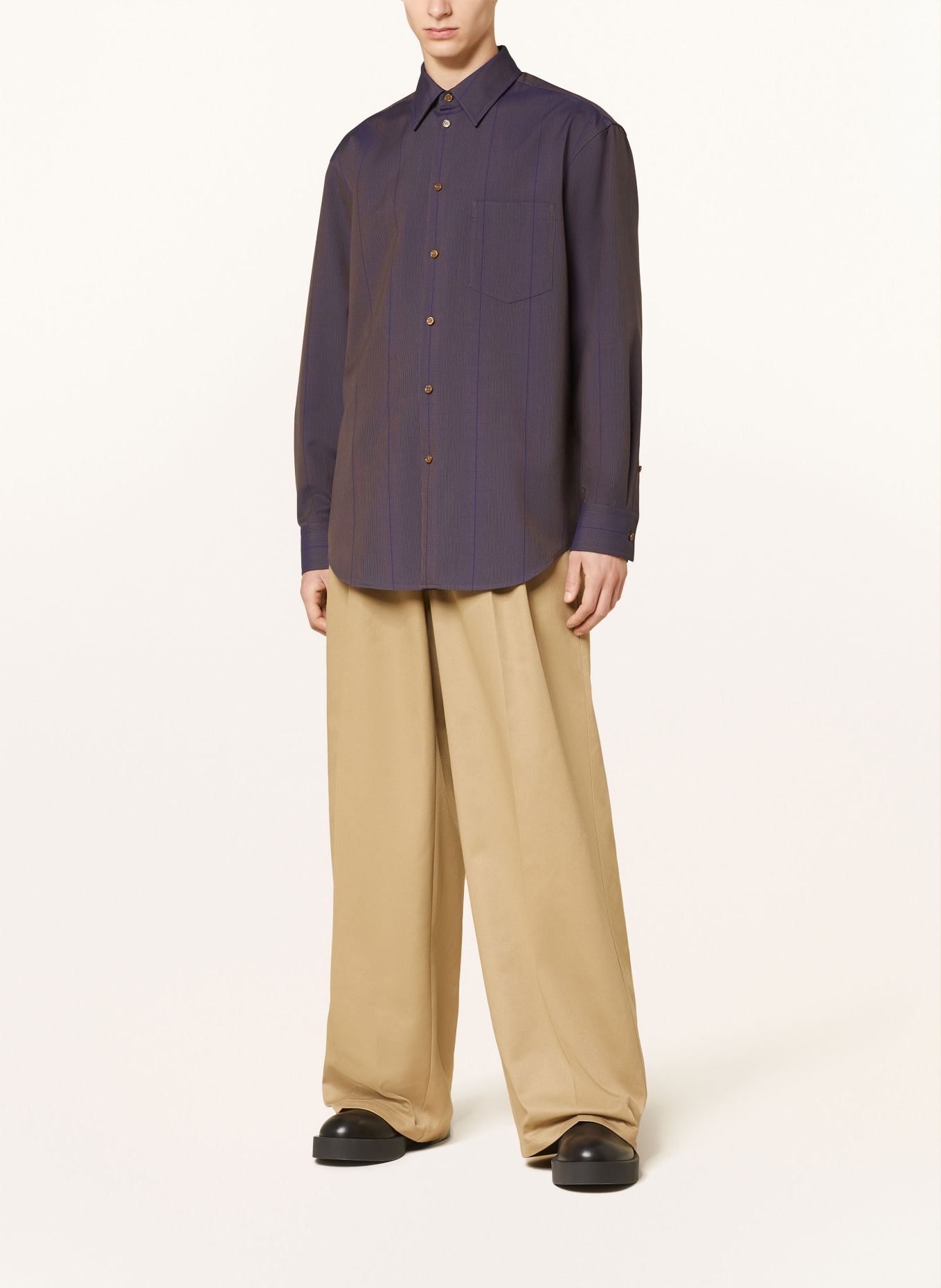 BURBERRY Shirt comfort fit, Color: DARK BLUE/ ORANGE (Image 2)