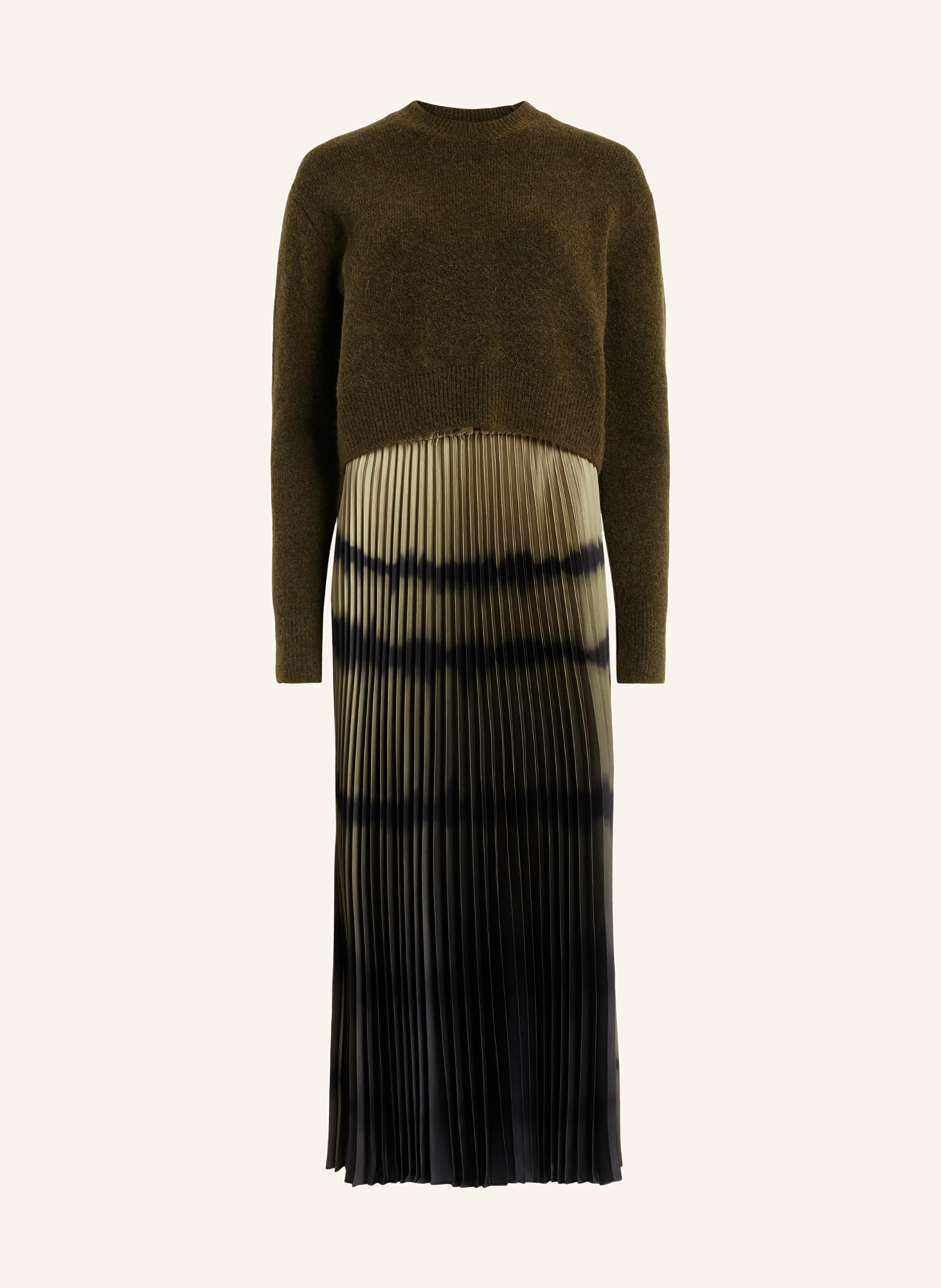 ALLSAINTS Zestaw CURTIS: Sweter i sukienka, Kolor: CIEMNOZIELONY/ ZIELONY/ JASNOZIELONY (Obrazek 1)