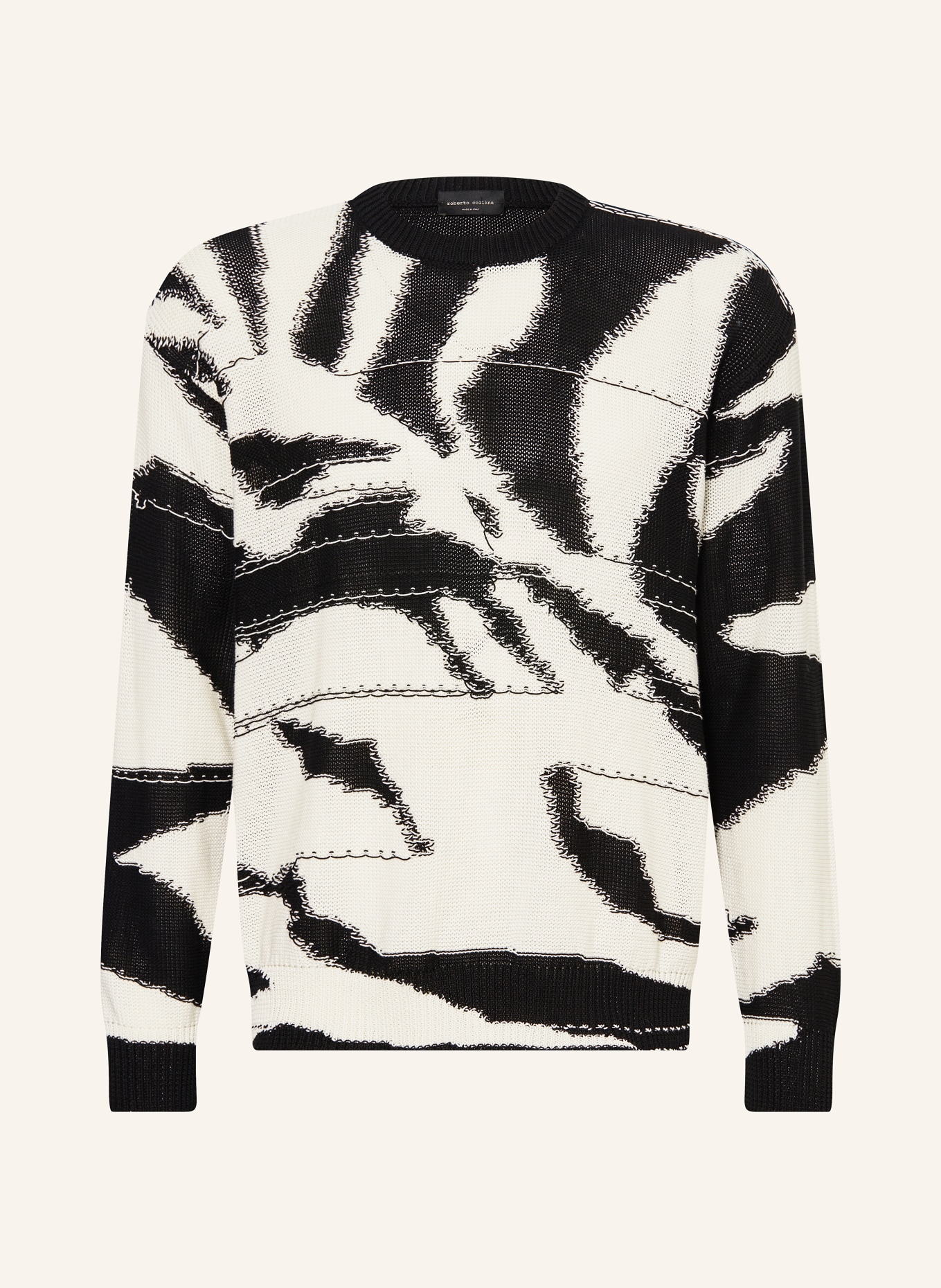 roberto collina Sweater GRAPHIC, Color: BLACK/ WHITE (Image 1)