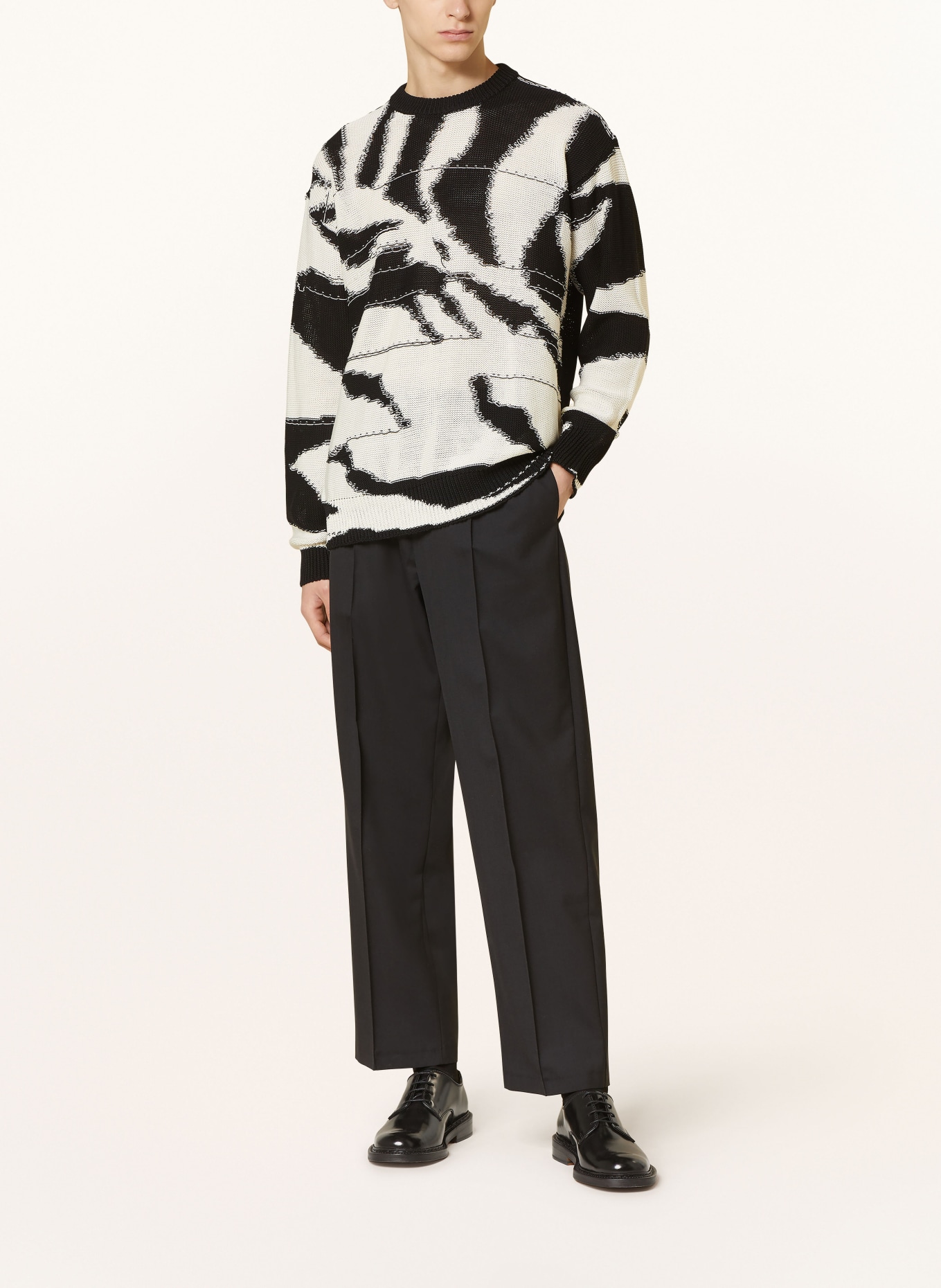 roberto collina Sweater GRAPHIC, Color: BLACK/ WHITE (Image 2)