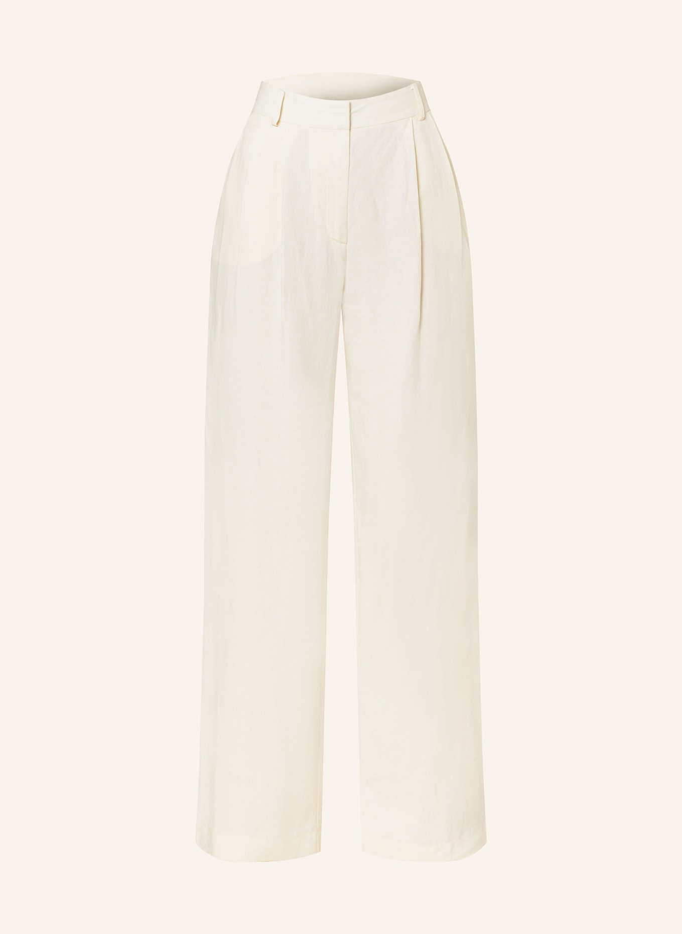 PATRIZIA PEPE Wide leg trousers with linen, Color: WHITE (Image 1)