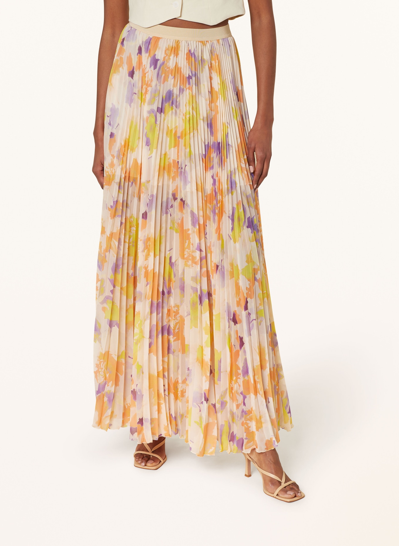 PATRIZIA PEPE Pleated skirt, Color: YELLOW/ PURPLE/ ORANGE (Image 4)