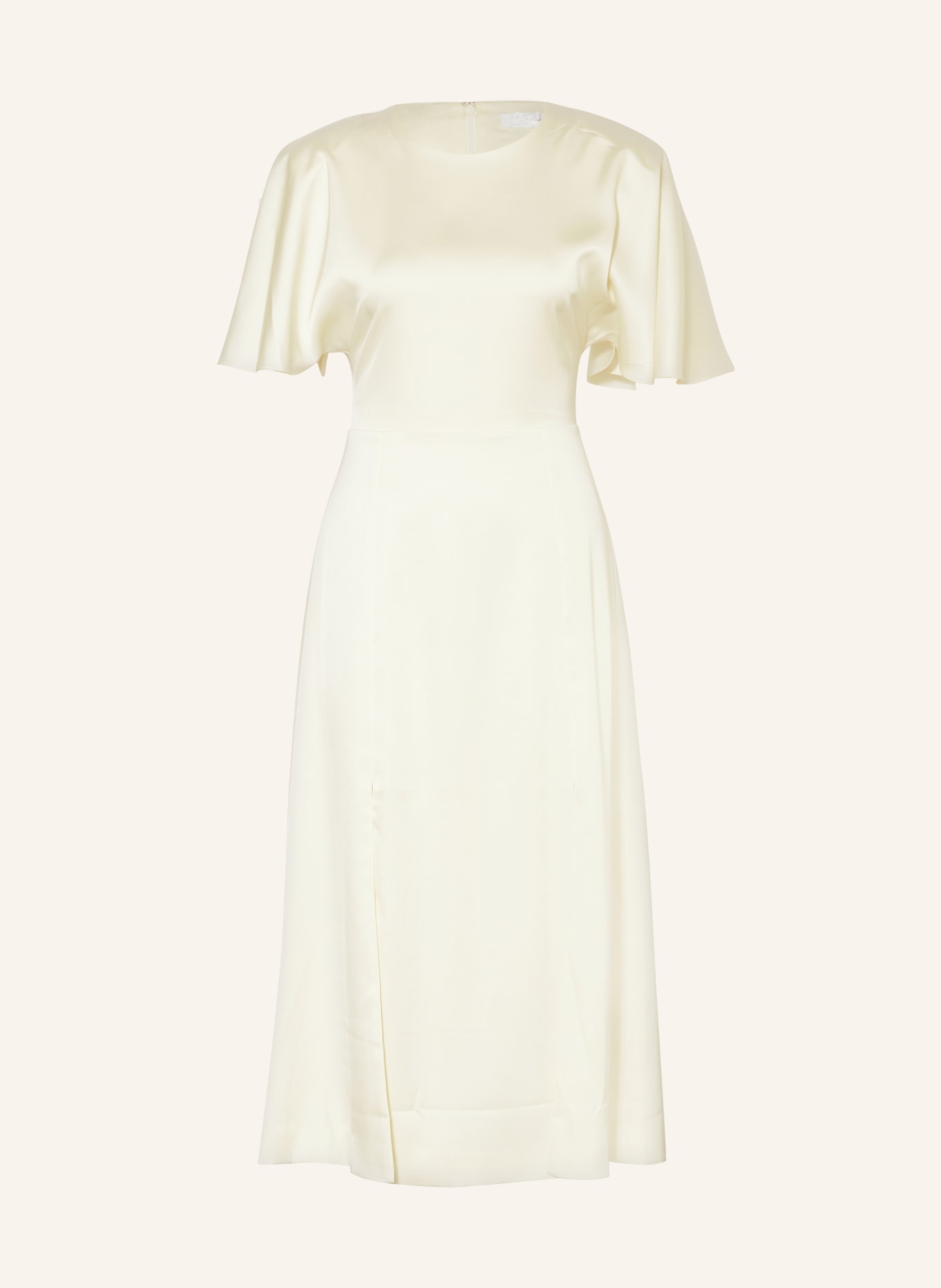 ROTATE Satin dress with frills, Color: WHITE (Image 1)