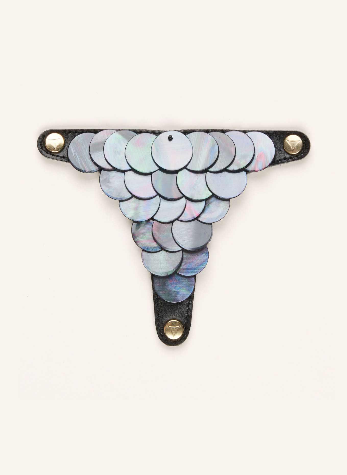 HEY MARLY Sandalen-Topping SHINY PLATE, Farbe: SCHWARZ (Bild 1)
