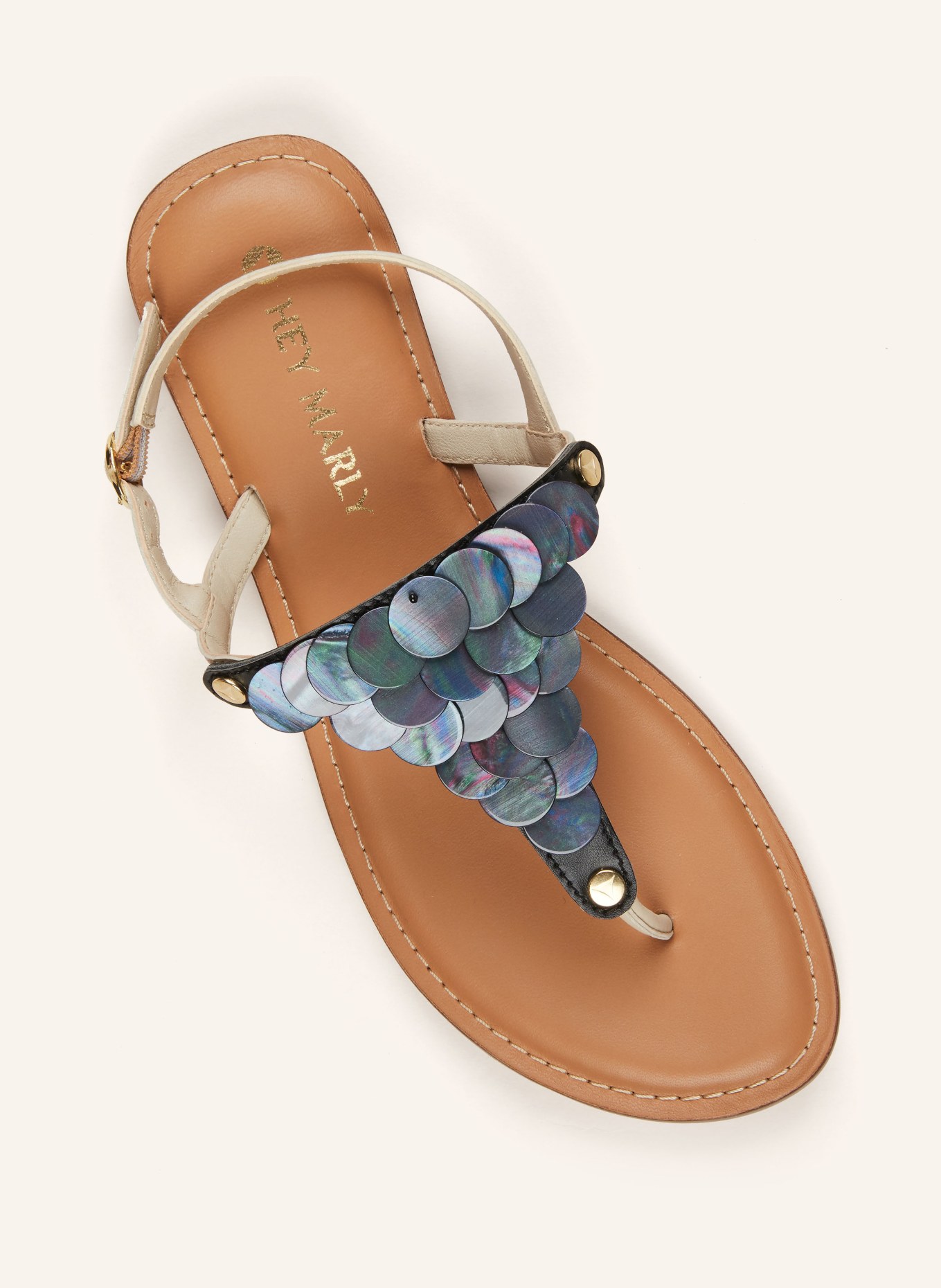 HEY MARLY Ozdoba na sandály SHINY PLATE, Barva: ČERNÁ (Obrázek 2)