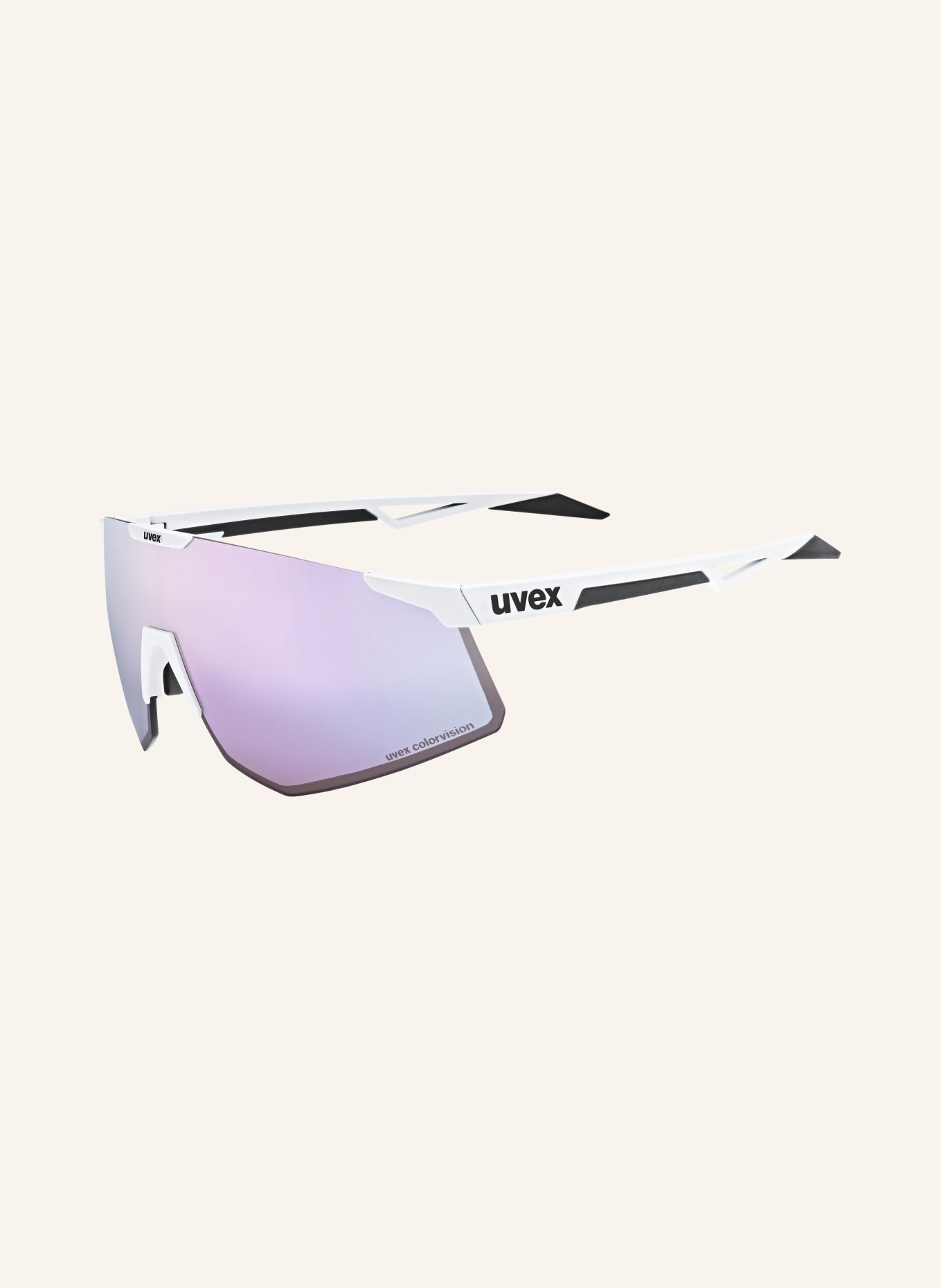 uvex Cycling glasses PACE PERFORM S CV, Color: 01403 - MATTE WHITE / PINK (Image 1)