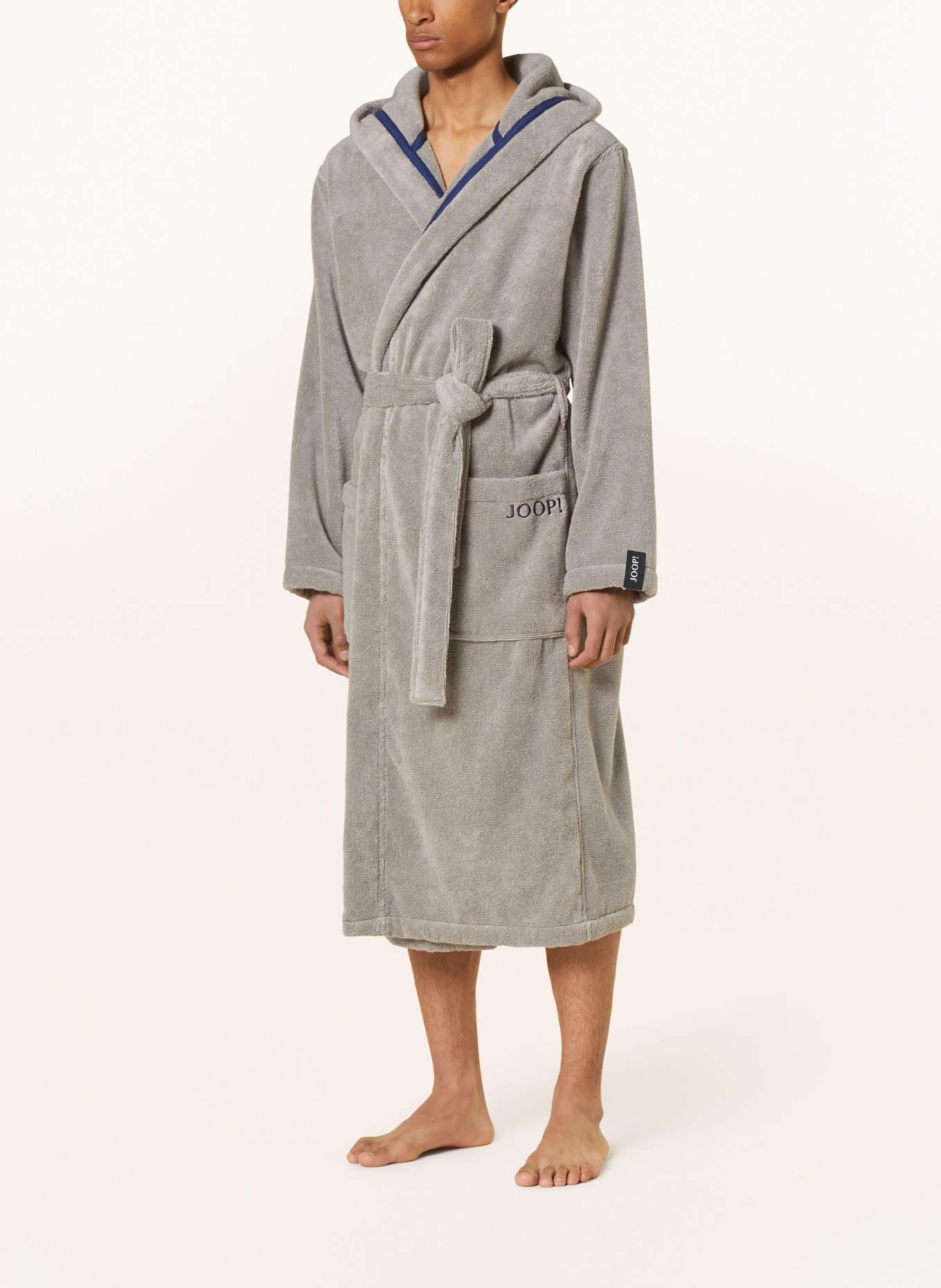 JOOP! Men’s bathrobe with hood, Color: GRAY (Image 2)